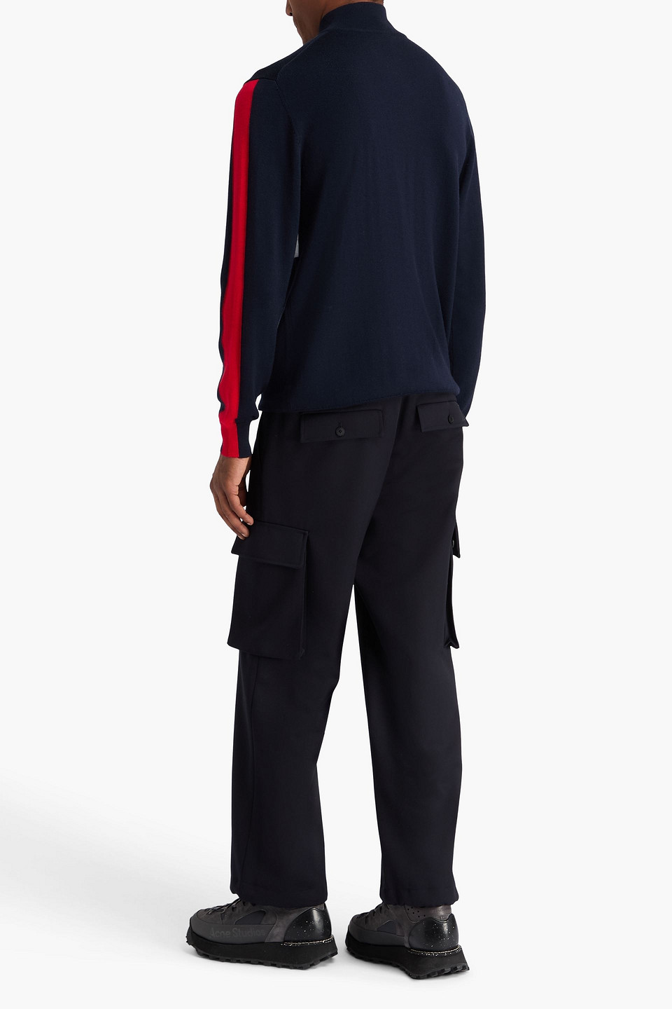  We Norwegians - Pullover Aus Jacquard-strick Aus Merinowolle Mit Halblangem Reißverschluss - Blau - S 
