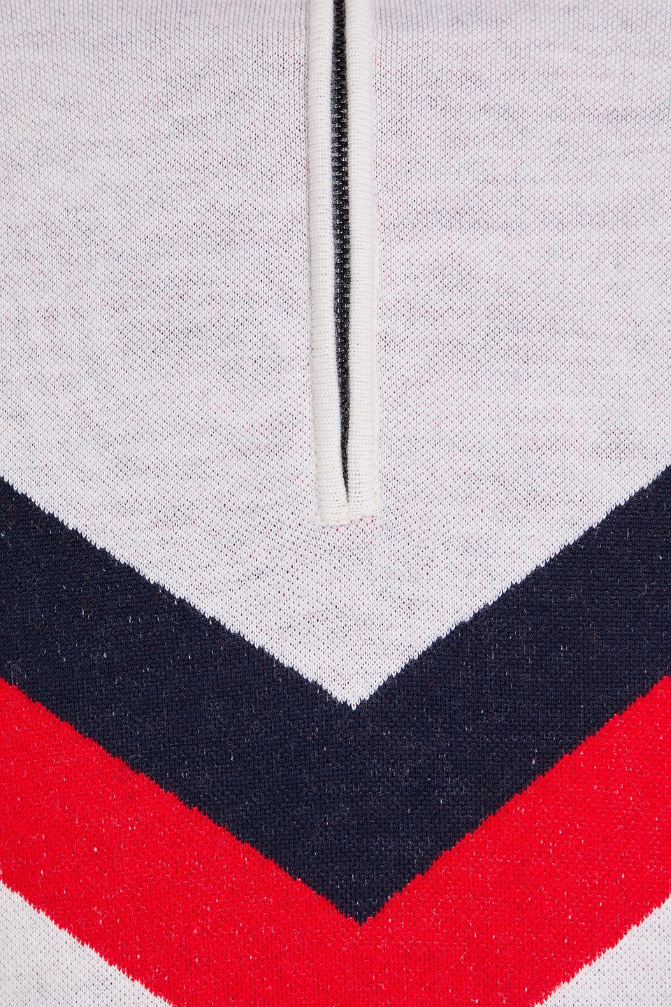 We Norwegians Hafjell Striped Merino Wool Half-zip Sweater In White