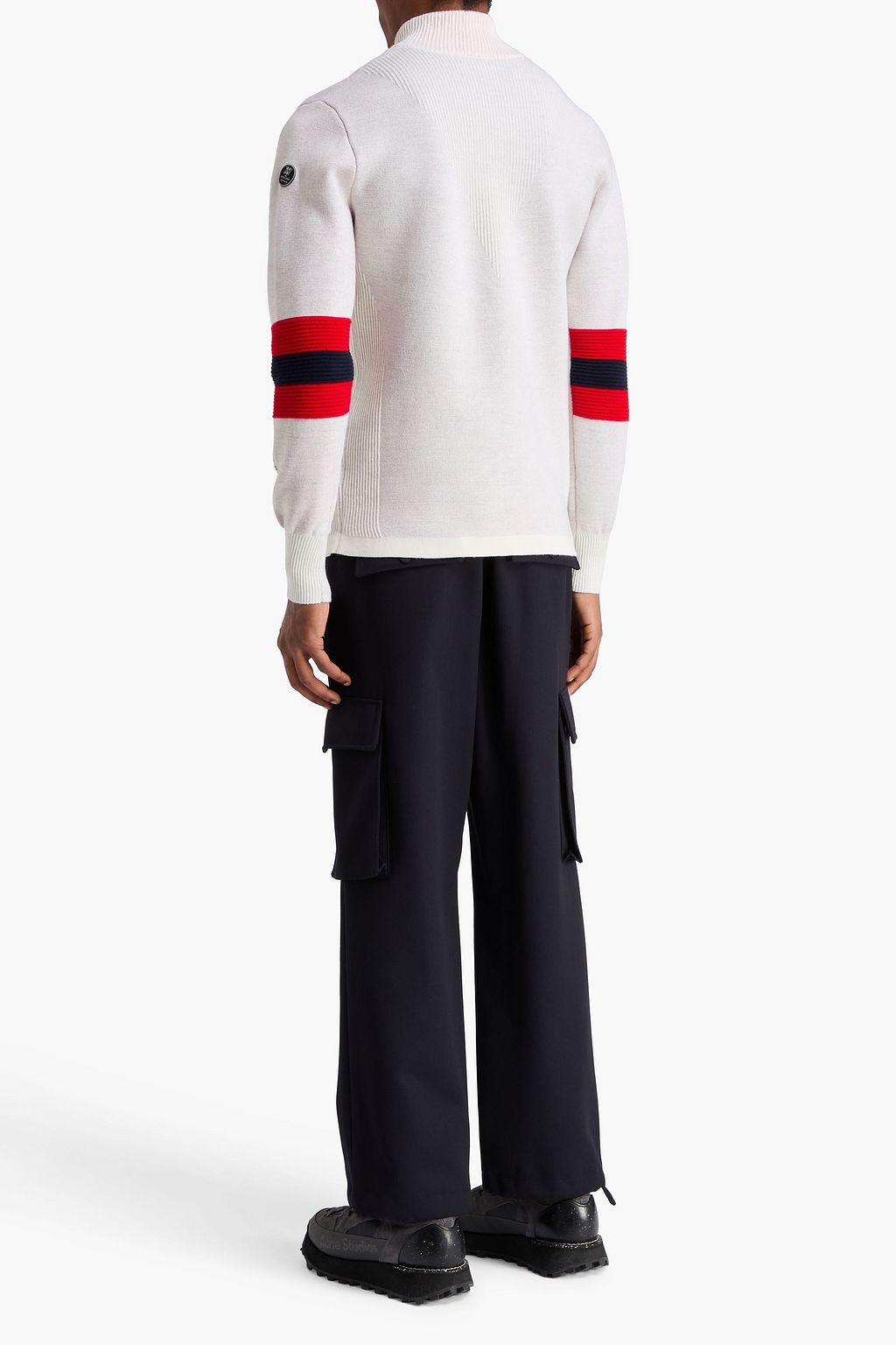 WE NORWEGIANS Hafjell striped merino wool half-zip sweater