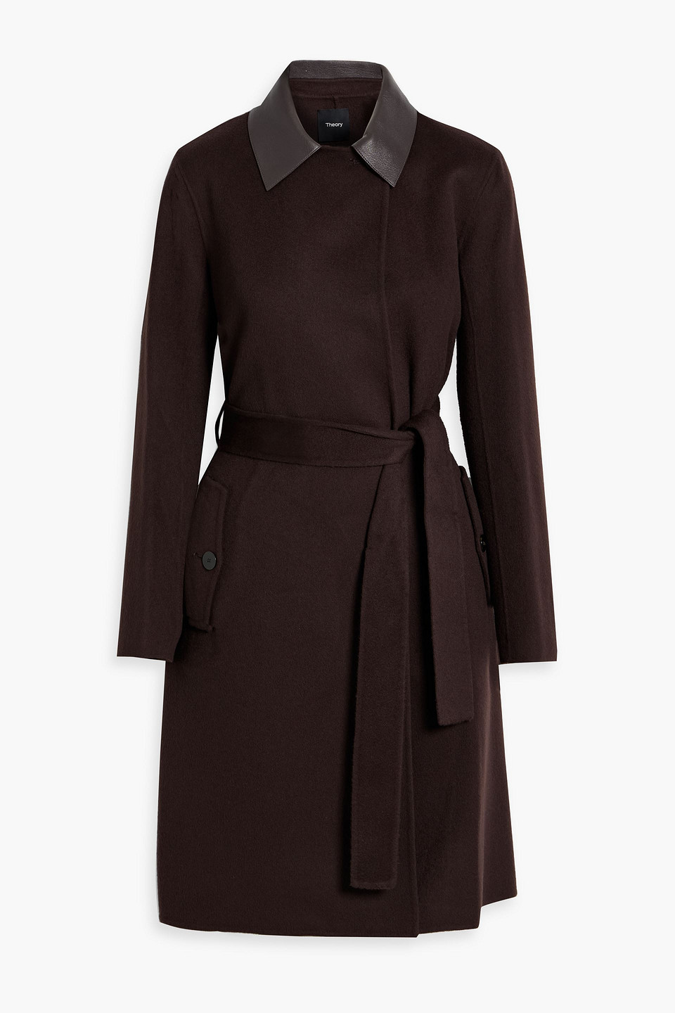Theory Oaklane Wool And Cashmere-blend Felt Coat In Brown