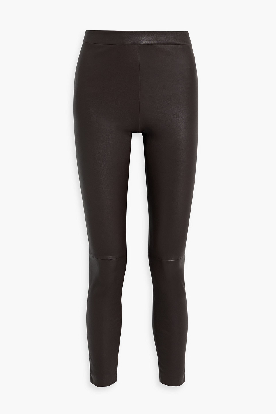 Theory Adbelle Leather Leggings In Brown