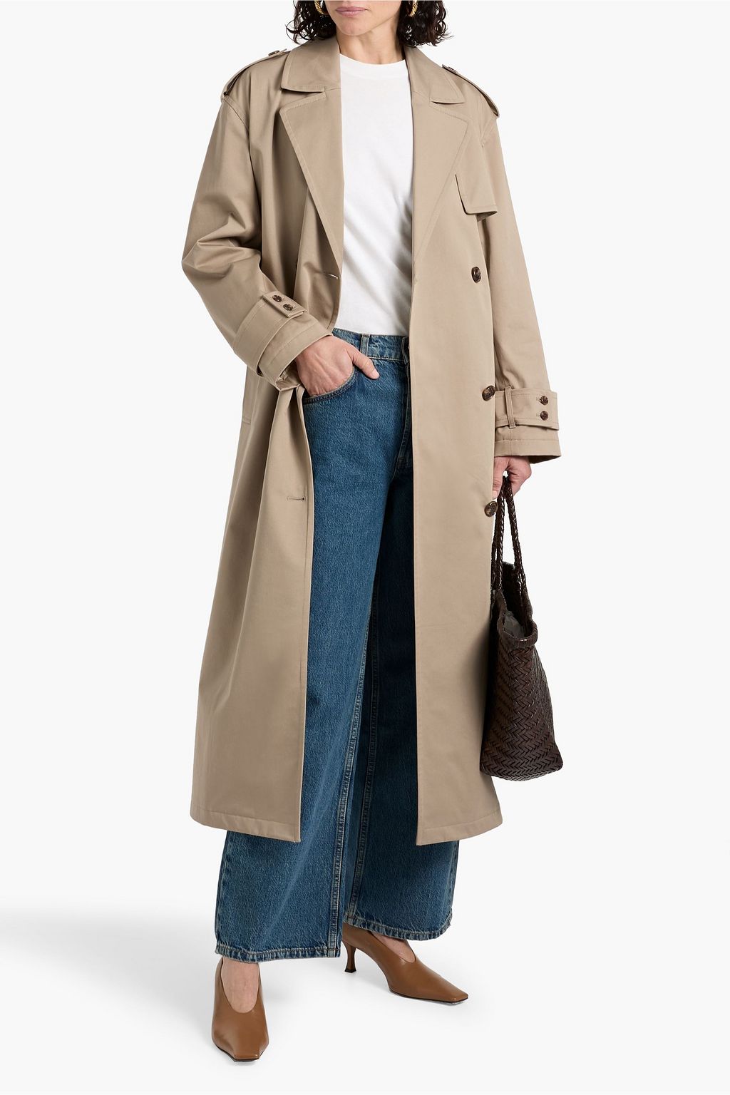 THEORY Cotton-blend gabardine trench coat