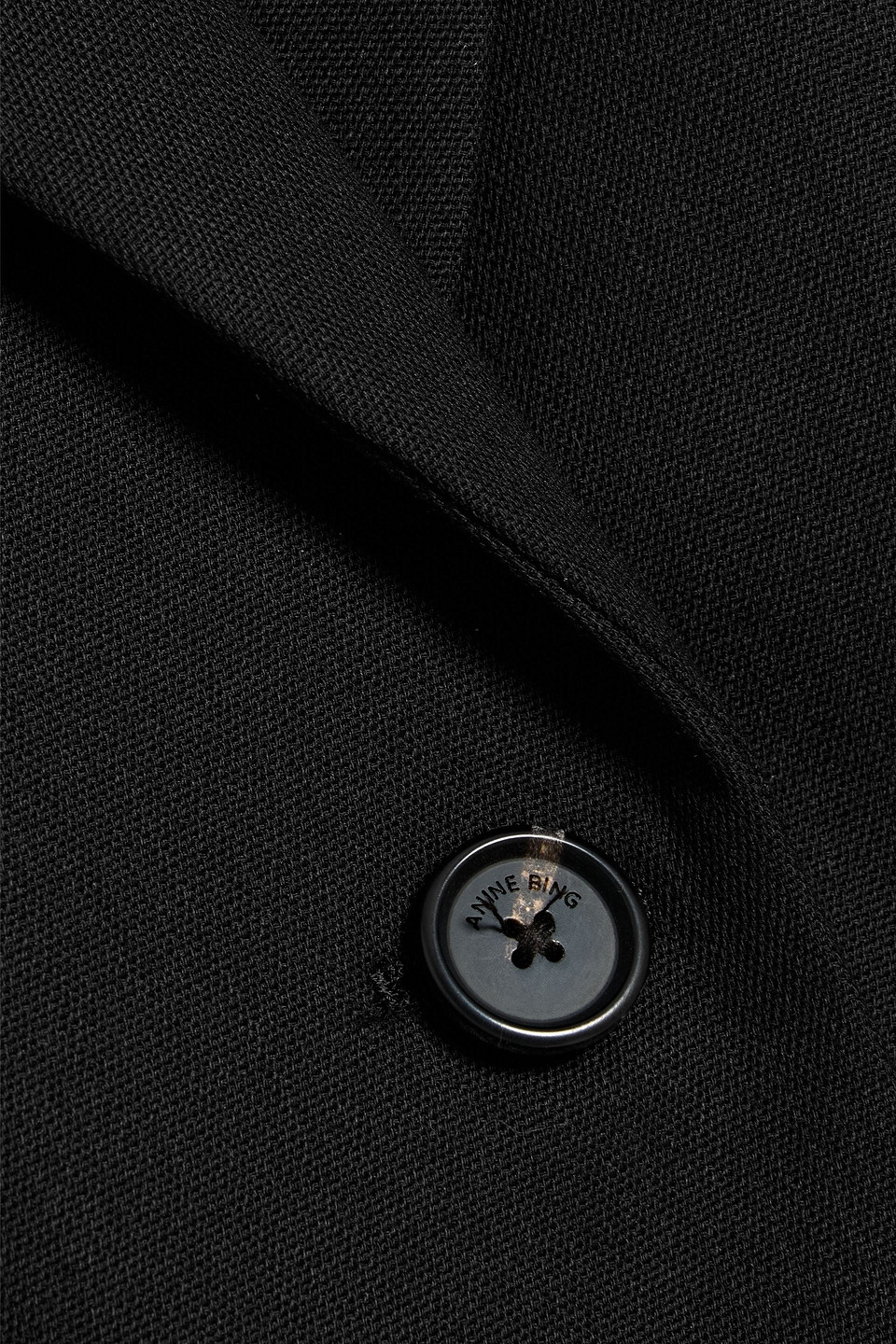Anine Bing Declan Grain De Poudre Blazer In Black