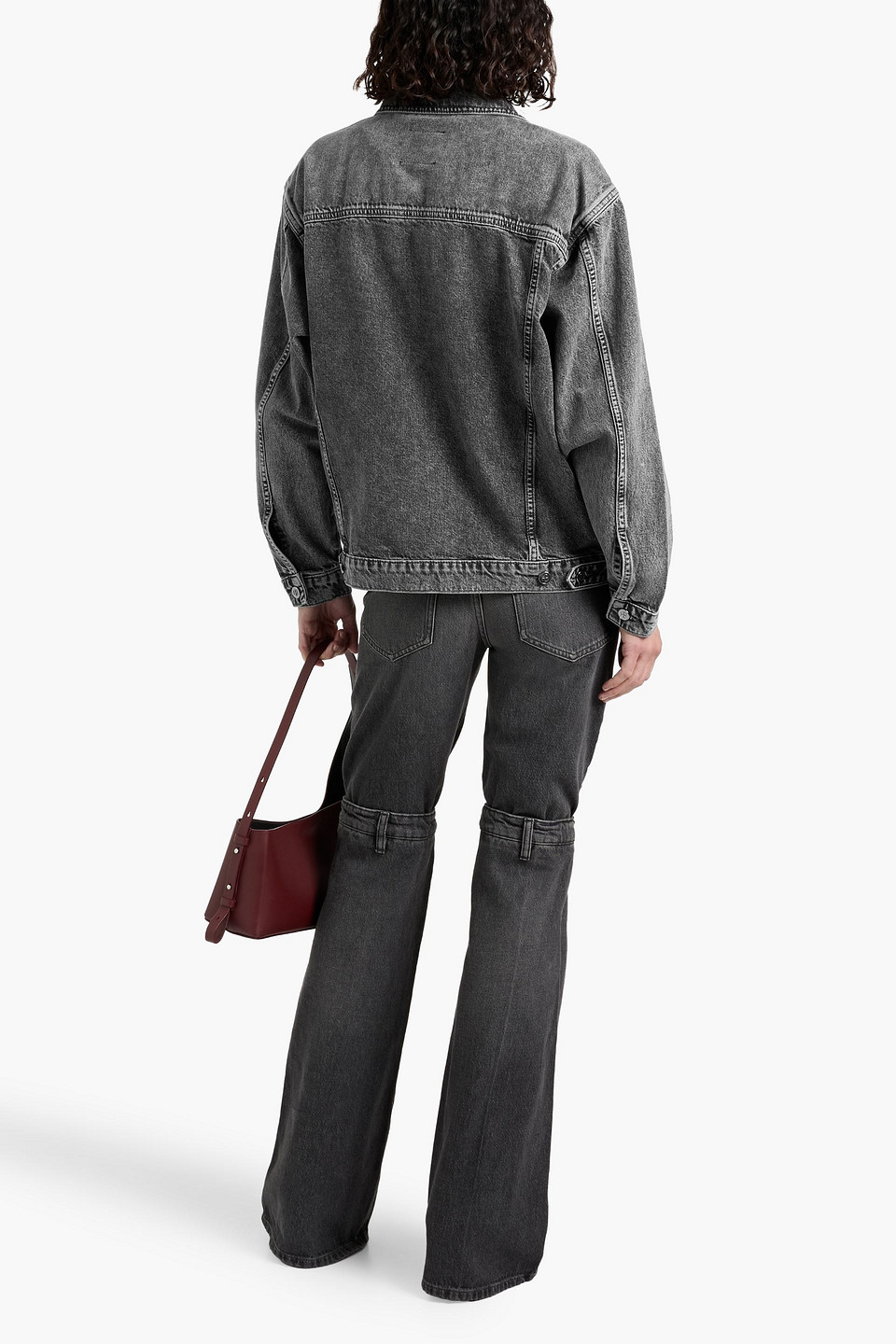 Anine Bing Rory Denim Jacket In Gray