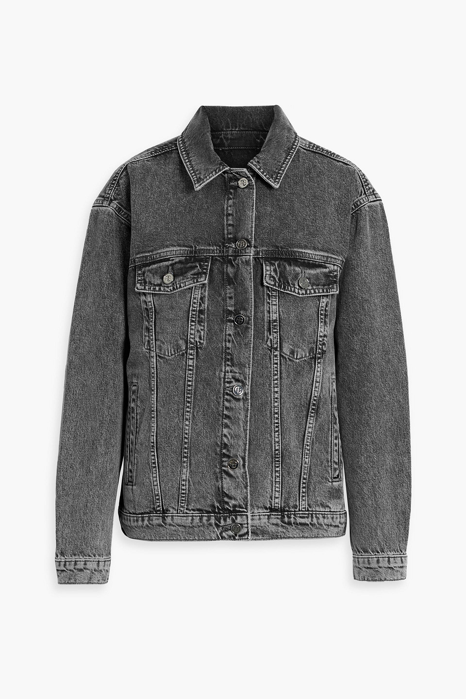 Anine Bing Rory Denim Jacket In Grey