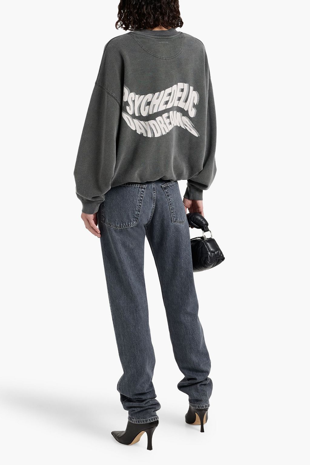 ANINE BING Jaci printed French cotton-terry sweatshirt