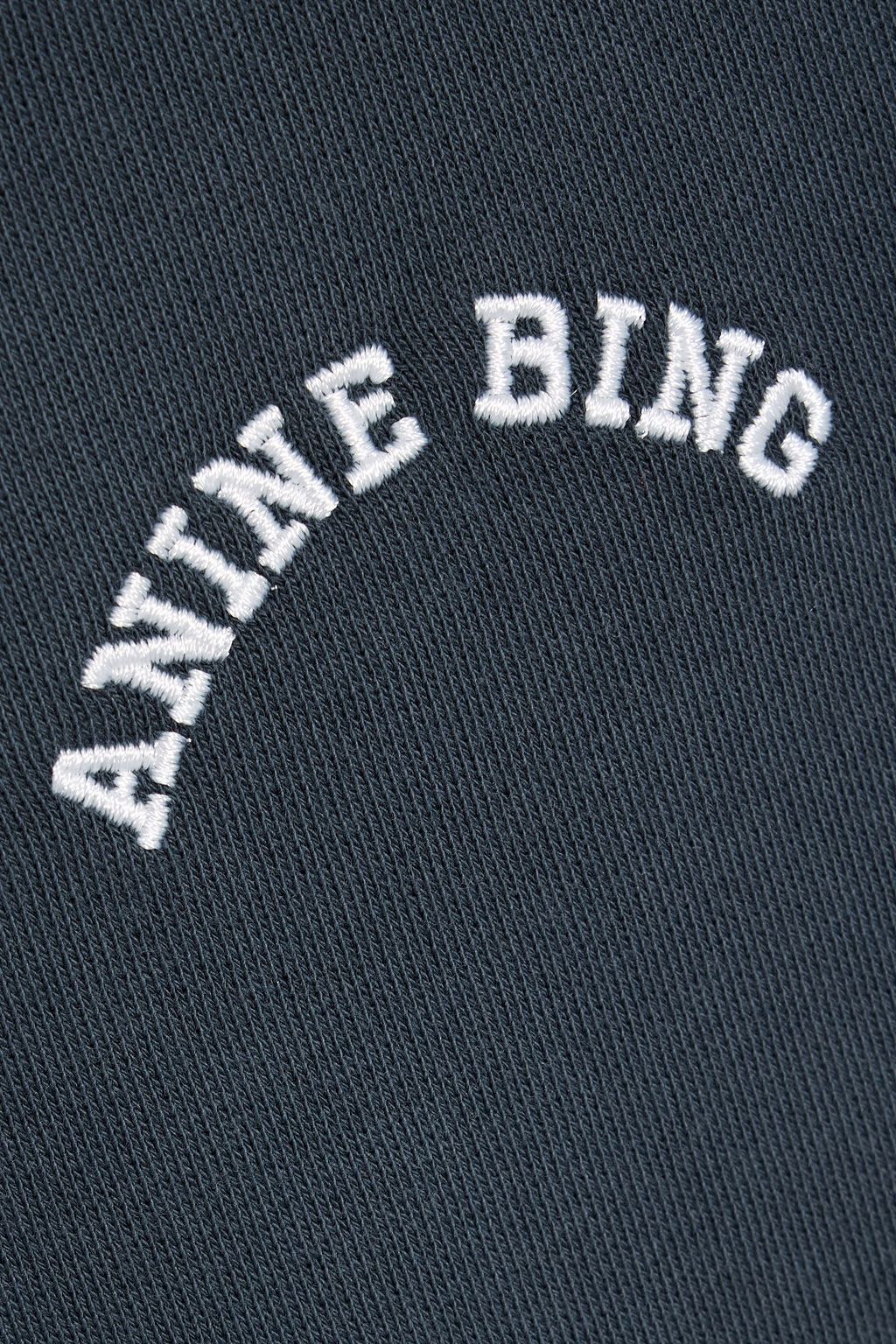 ANINE BING Leone embroidered cotton-fleece track pants