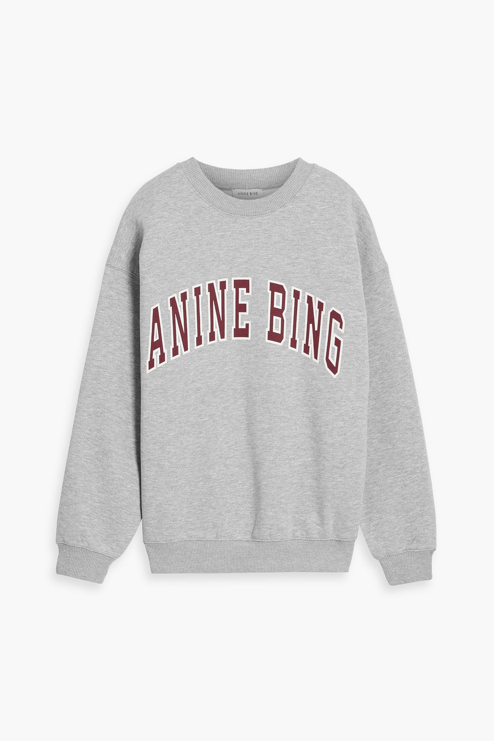 Anine Bing Spencer Printed Cotton-blend Fleece Sweatshirt In Gray