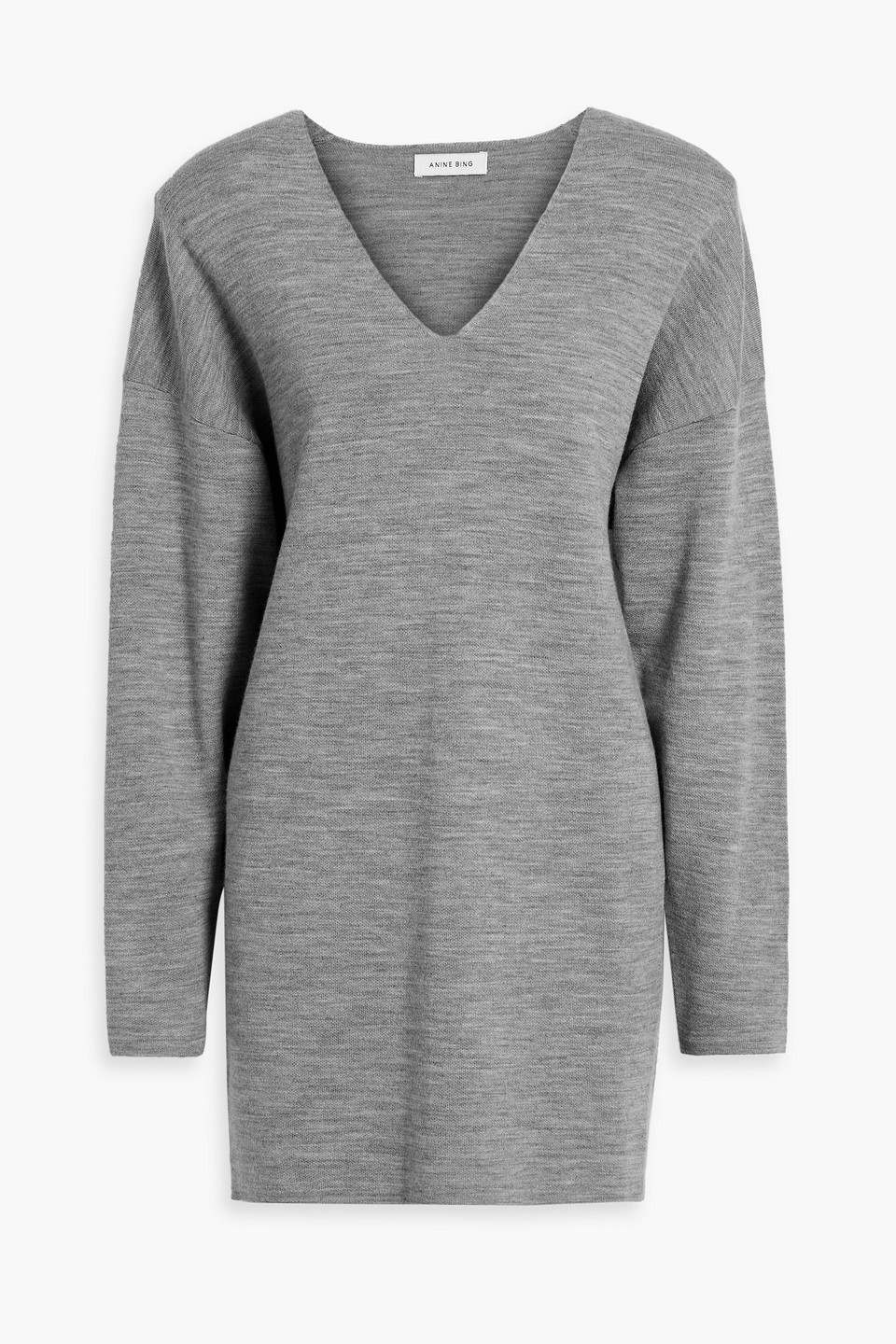 Anine Bing Essex Wool-blend Mini Dress In Gray
