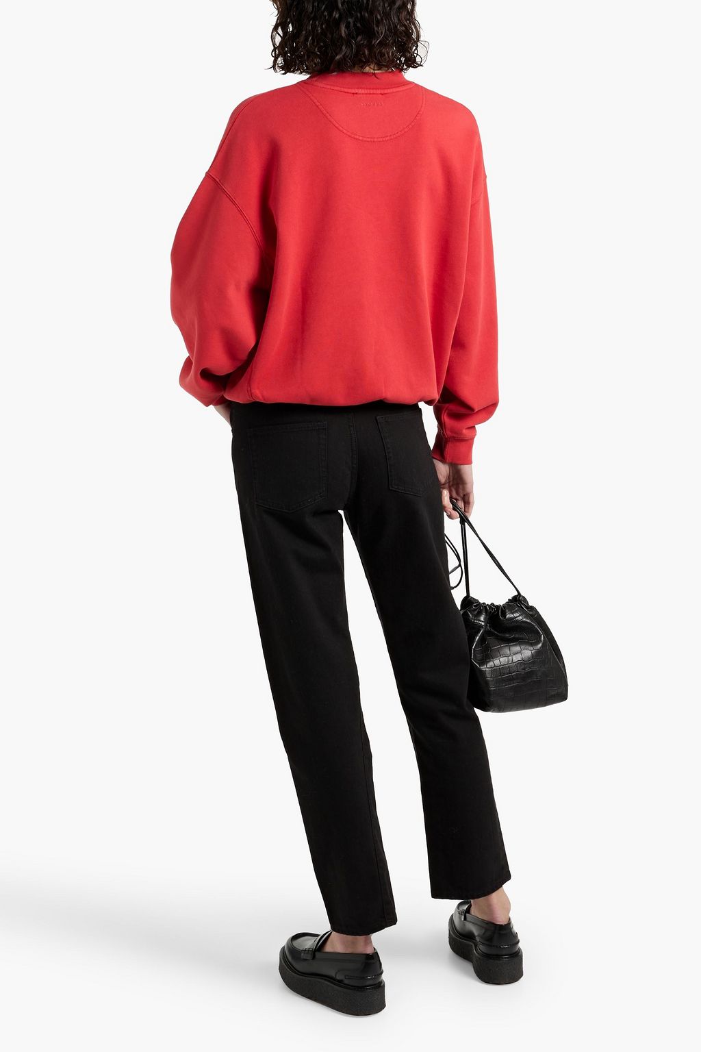 ANINE BING Jaci printed French cotton-terry sweatshirt