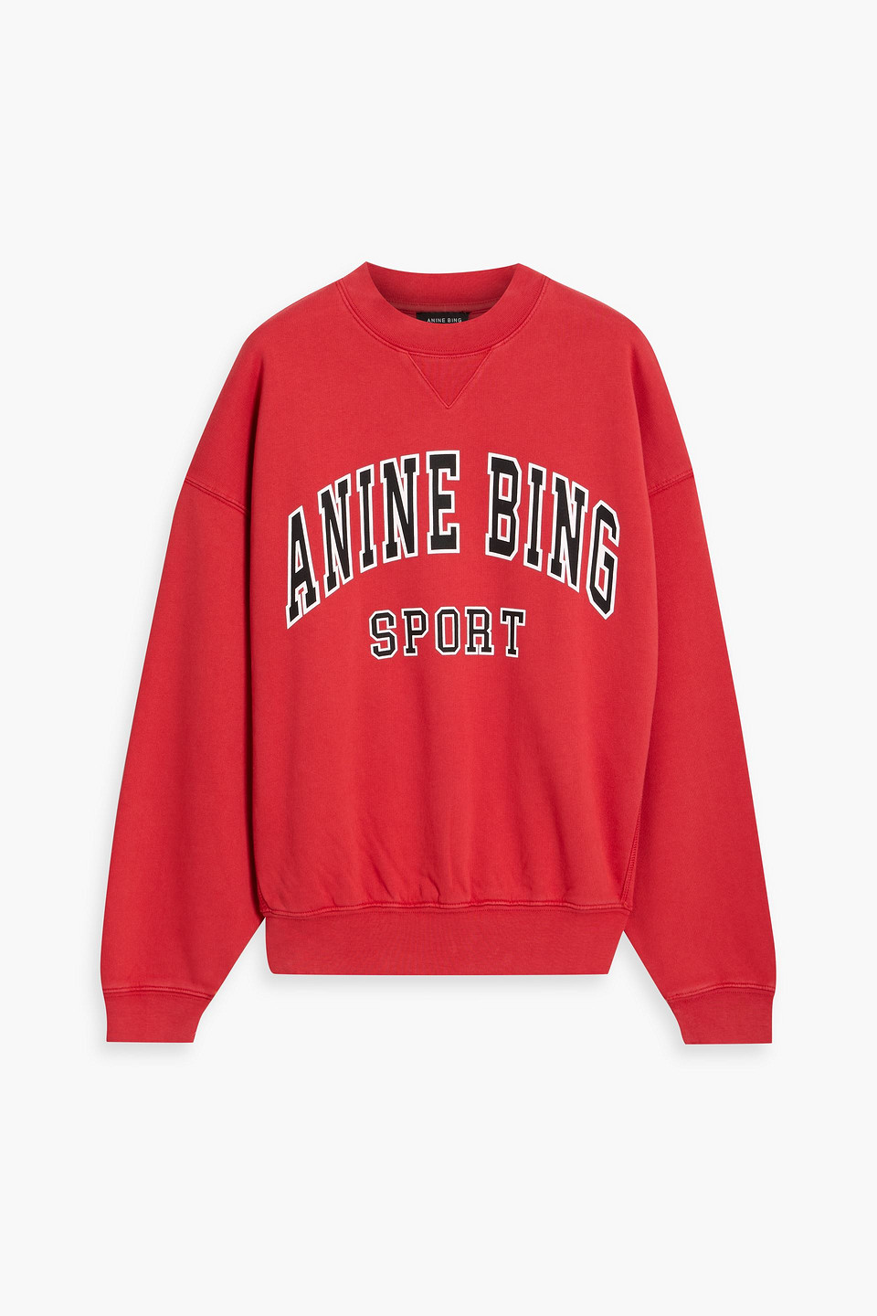 Anine Bing Jaci Printed French Cotton-terry Sweatshirt In Red