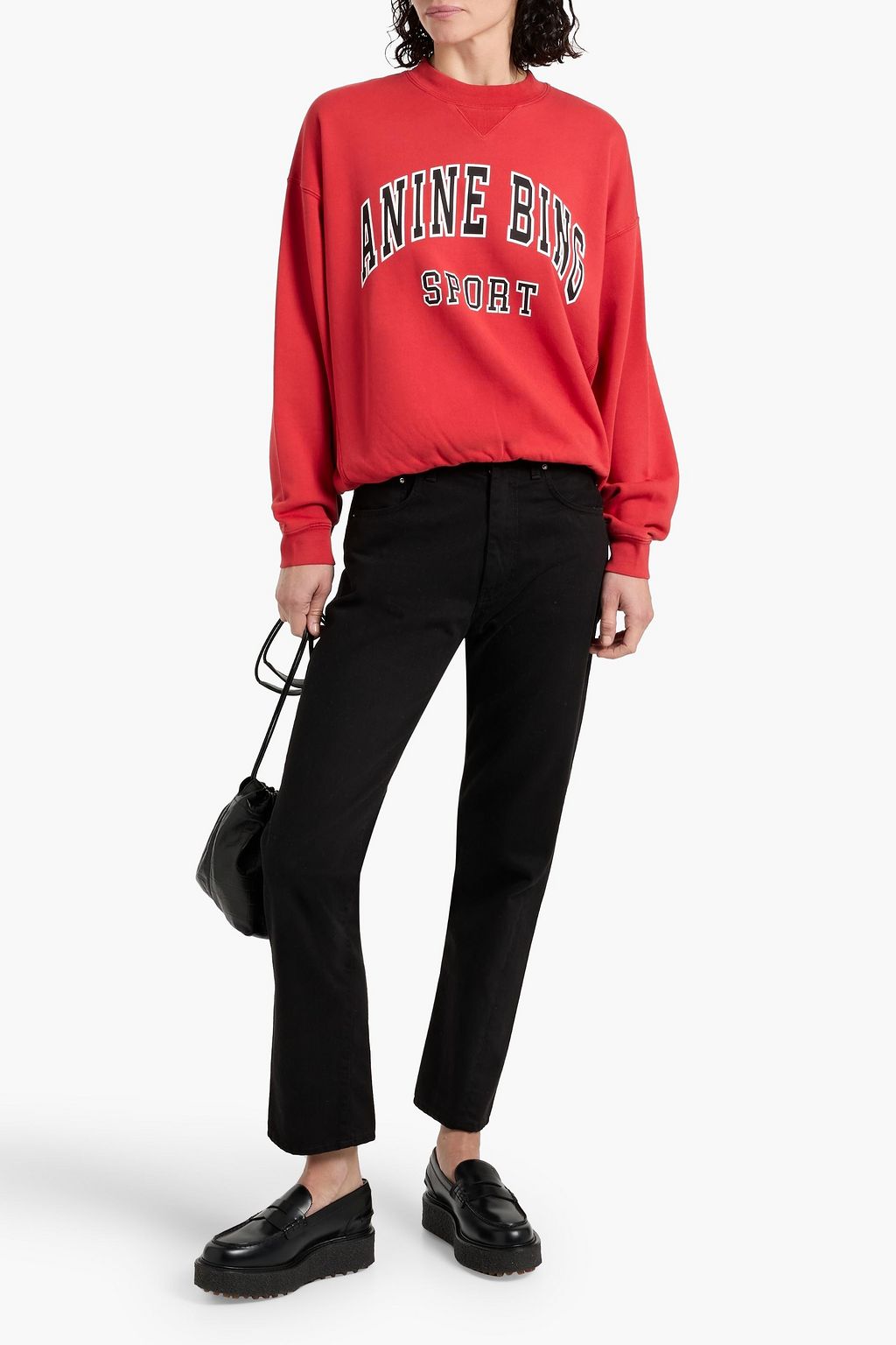 ANINE BING Jaci printed French cotton-terry sweatshirt