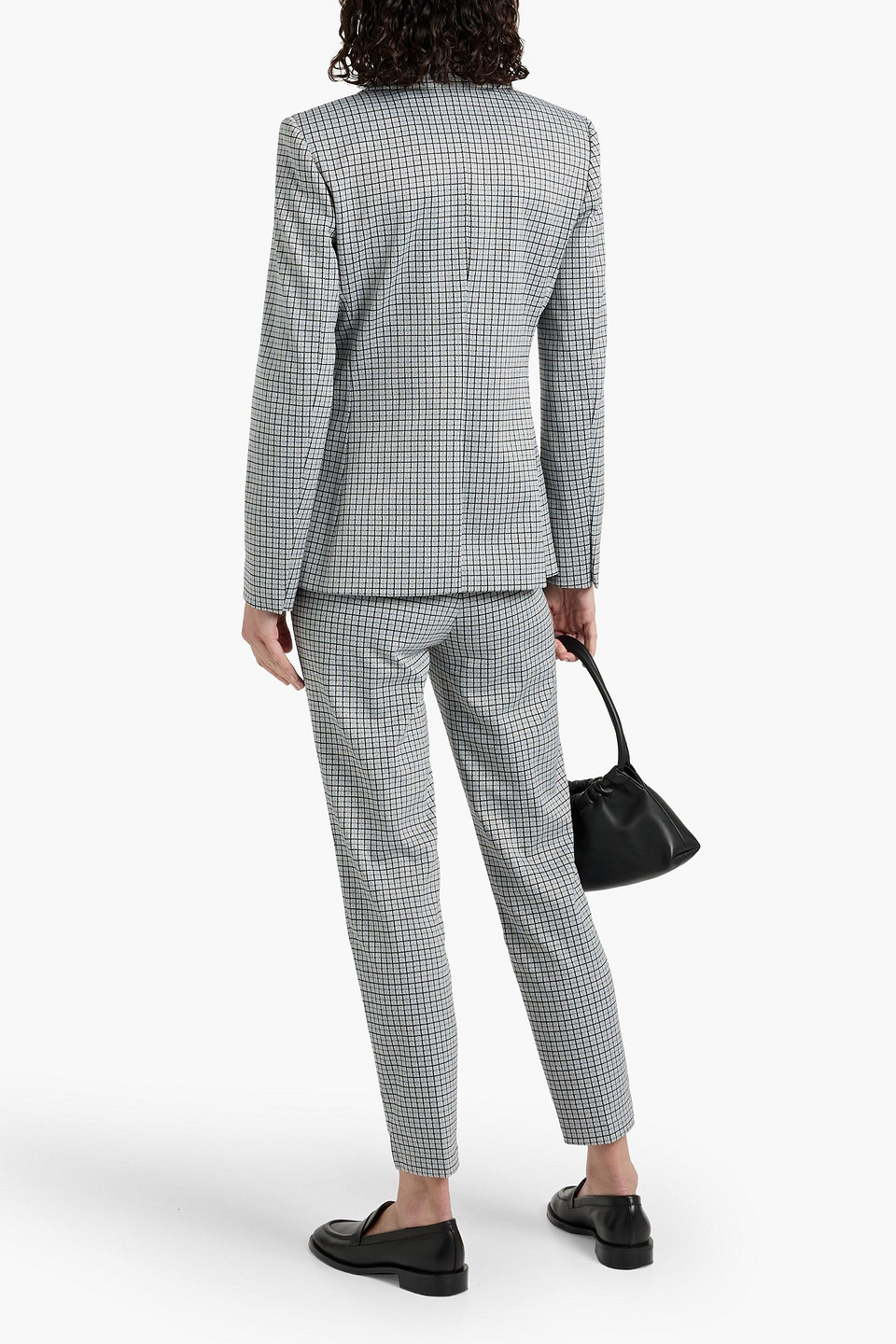 Theory Checked Jacquard Blazer In White