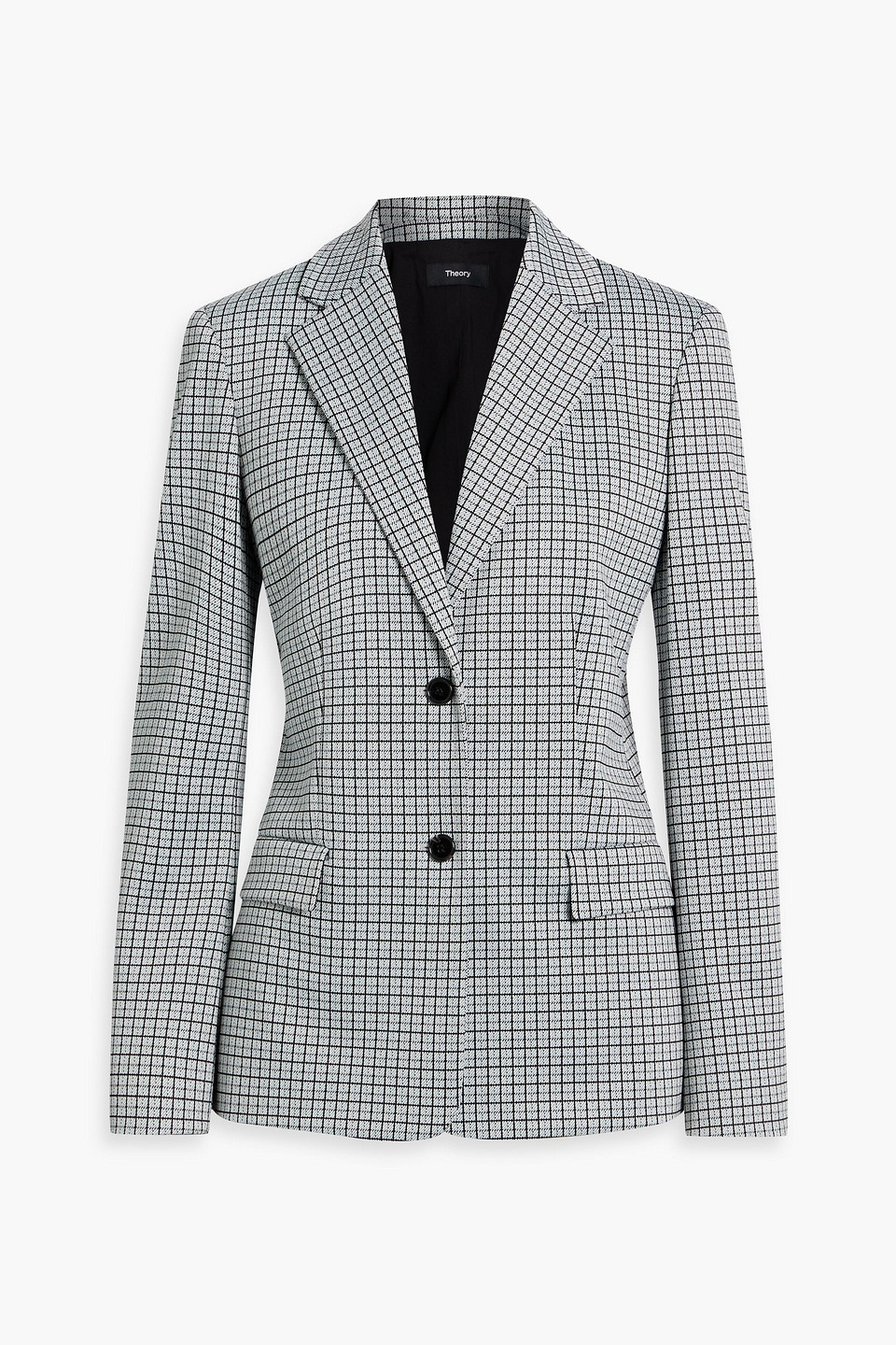 Theory Checked Jacquard Blazer In White