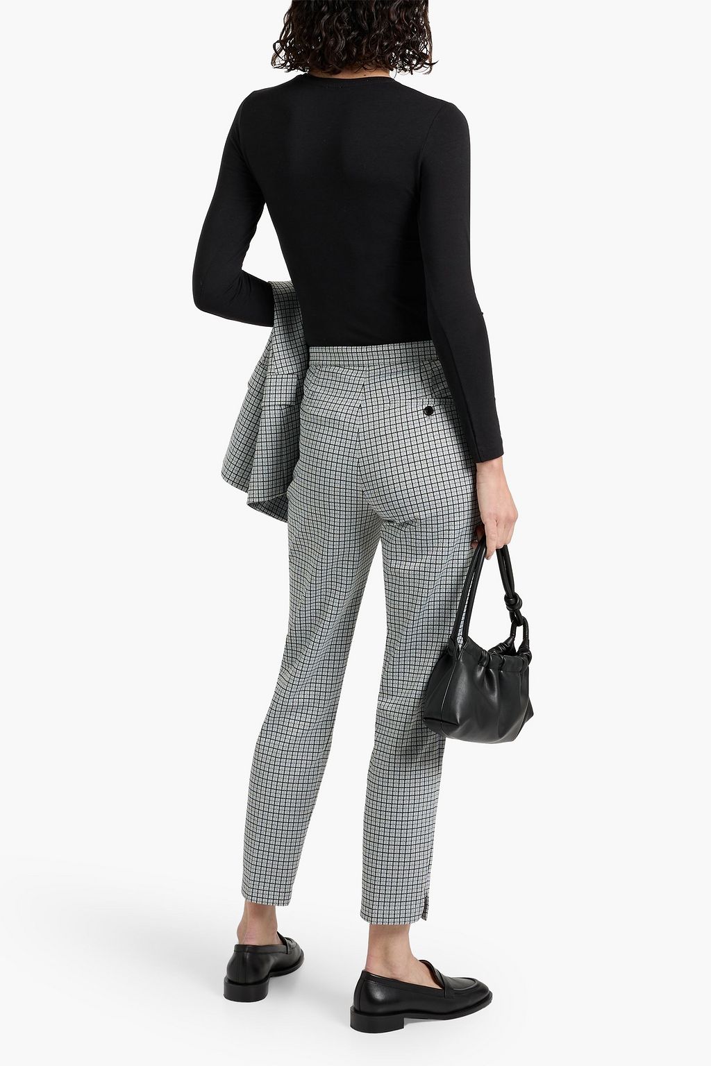 THEORY Checked jacquard tapered pants