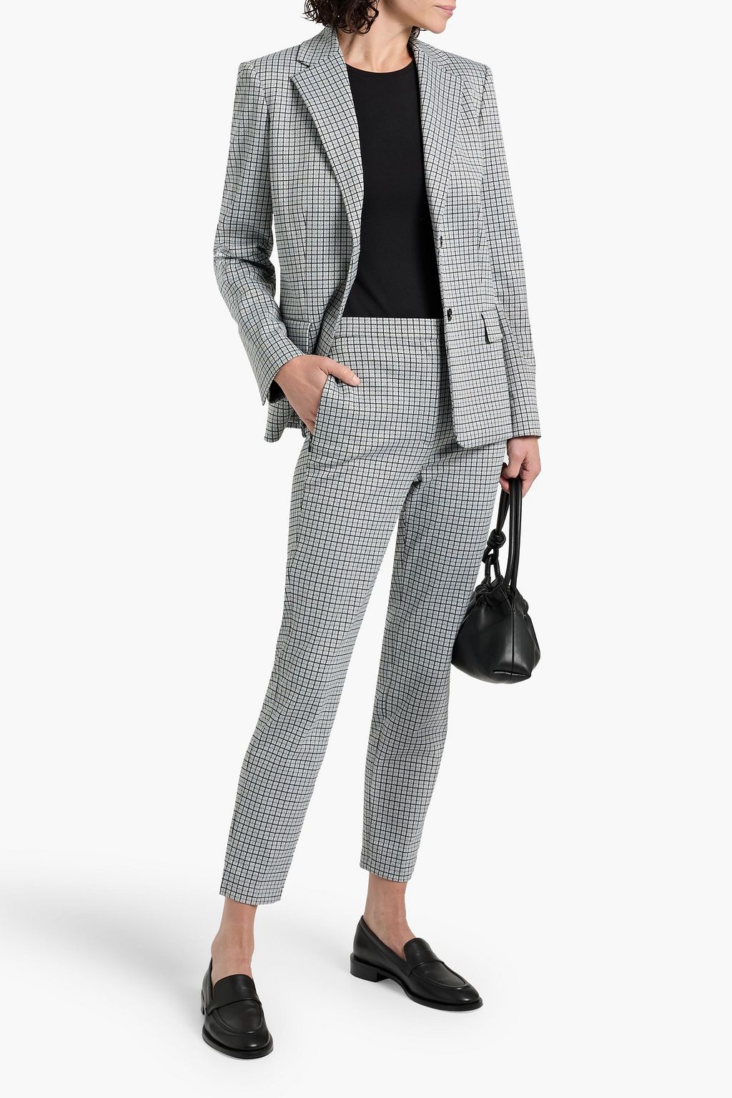 THEORY Checked jacquard tapered pants