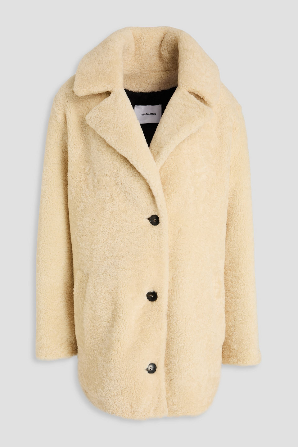 Yves Salomon Mantel Aus Shearling In Neutral