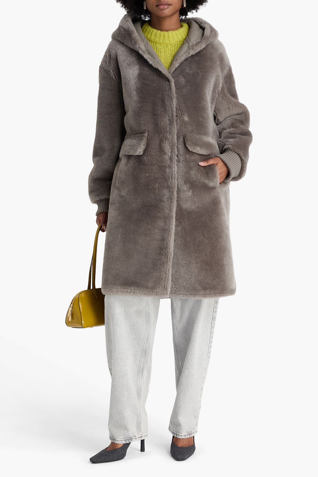 YVES SALOMON Shearling hooded coat