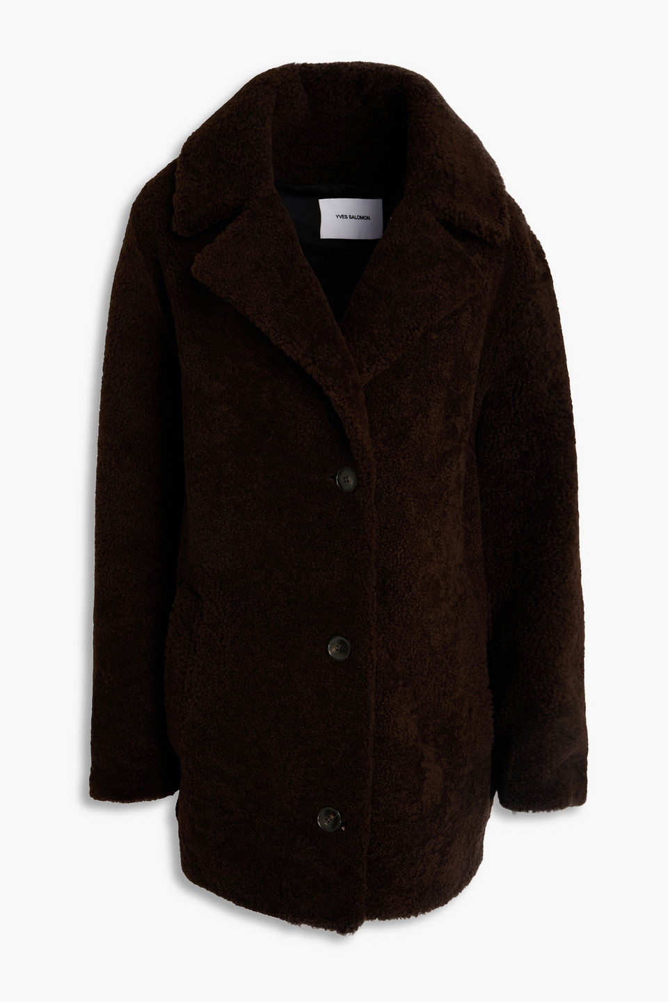 Yves Salomon Mantel Aus Shearling In Brown