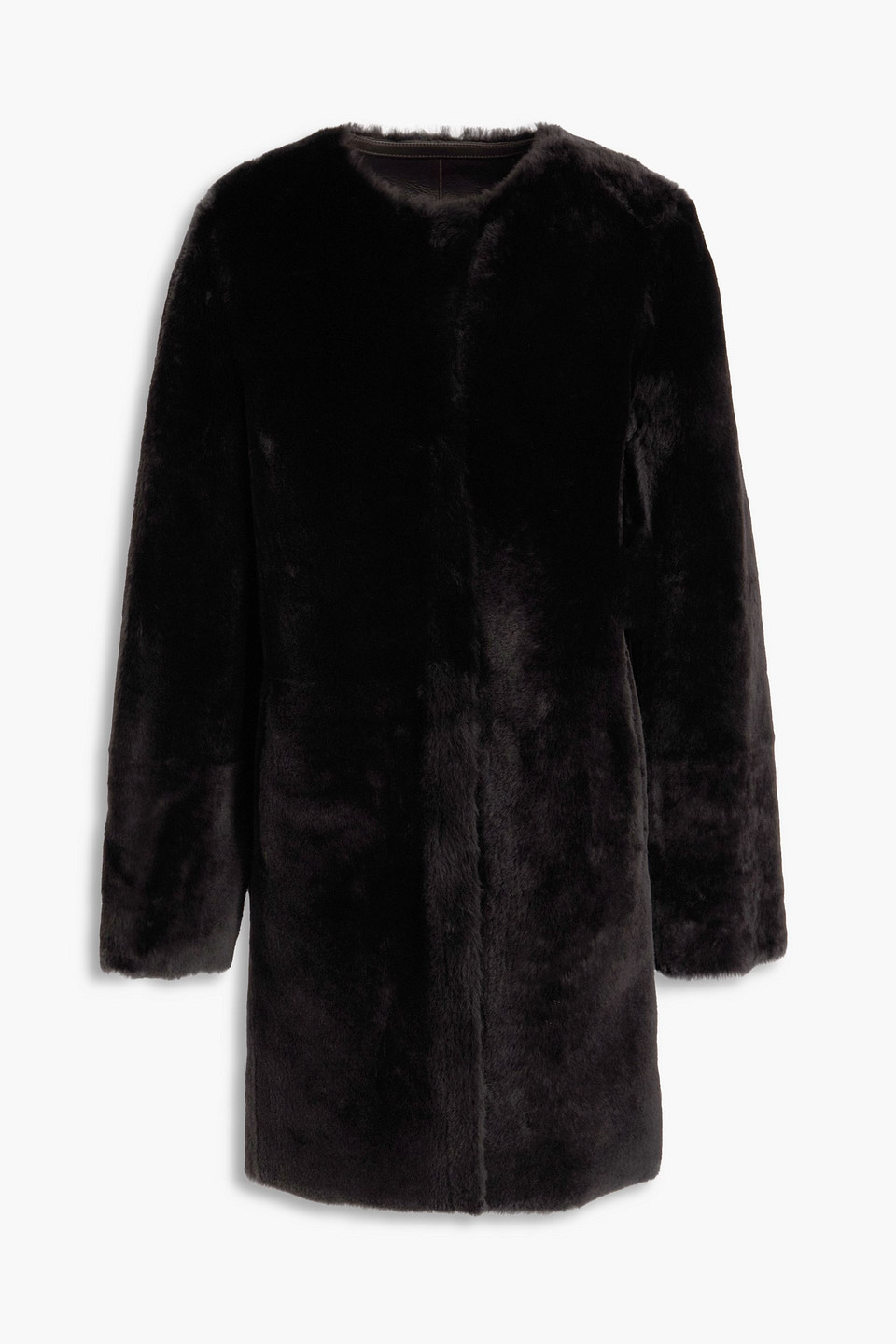 Yves Salomon Mantel Aus Shearling In Gray