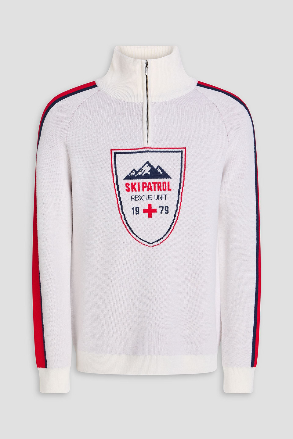 We Norwegians Jacquard-knit Merino Wool-blend Half-zip Sweater In White