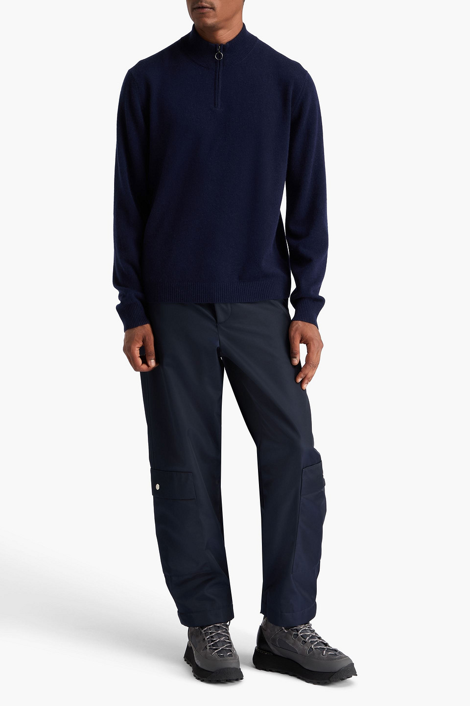 We Norwegians Blefjell Cashmere Half-zip Sweater In Blue