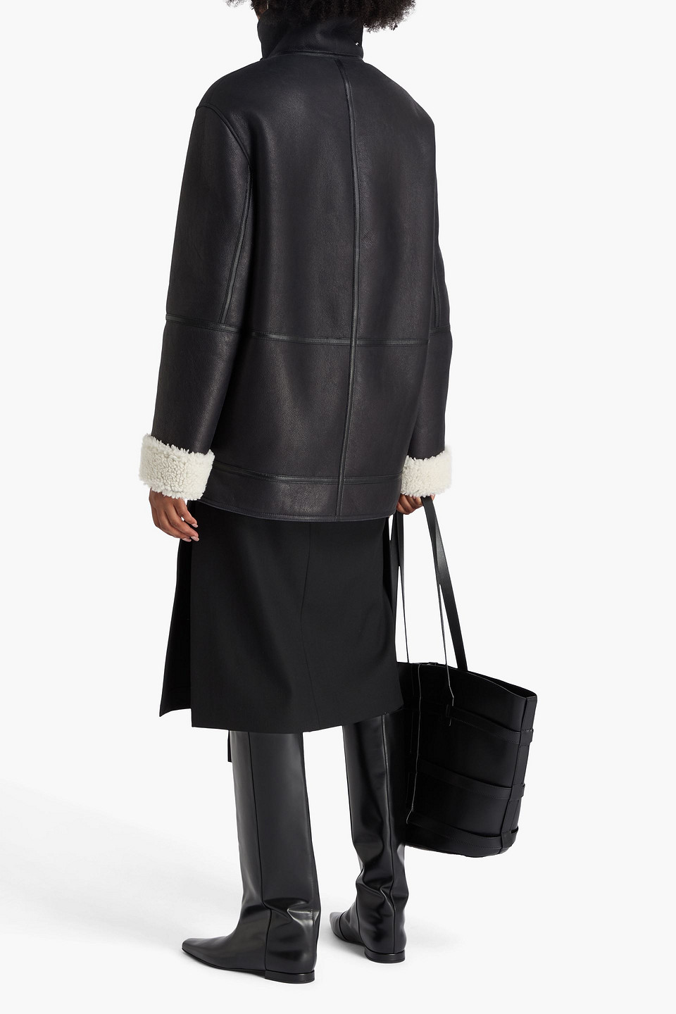 Yves Salomon Jacke Aus Shearling In Black