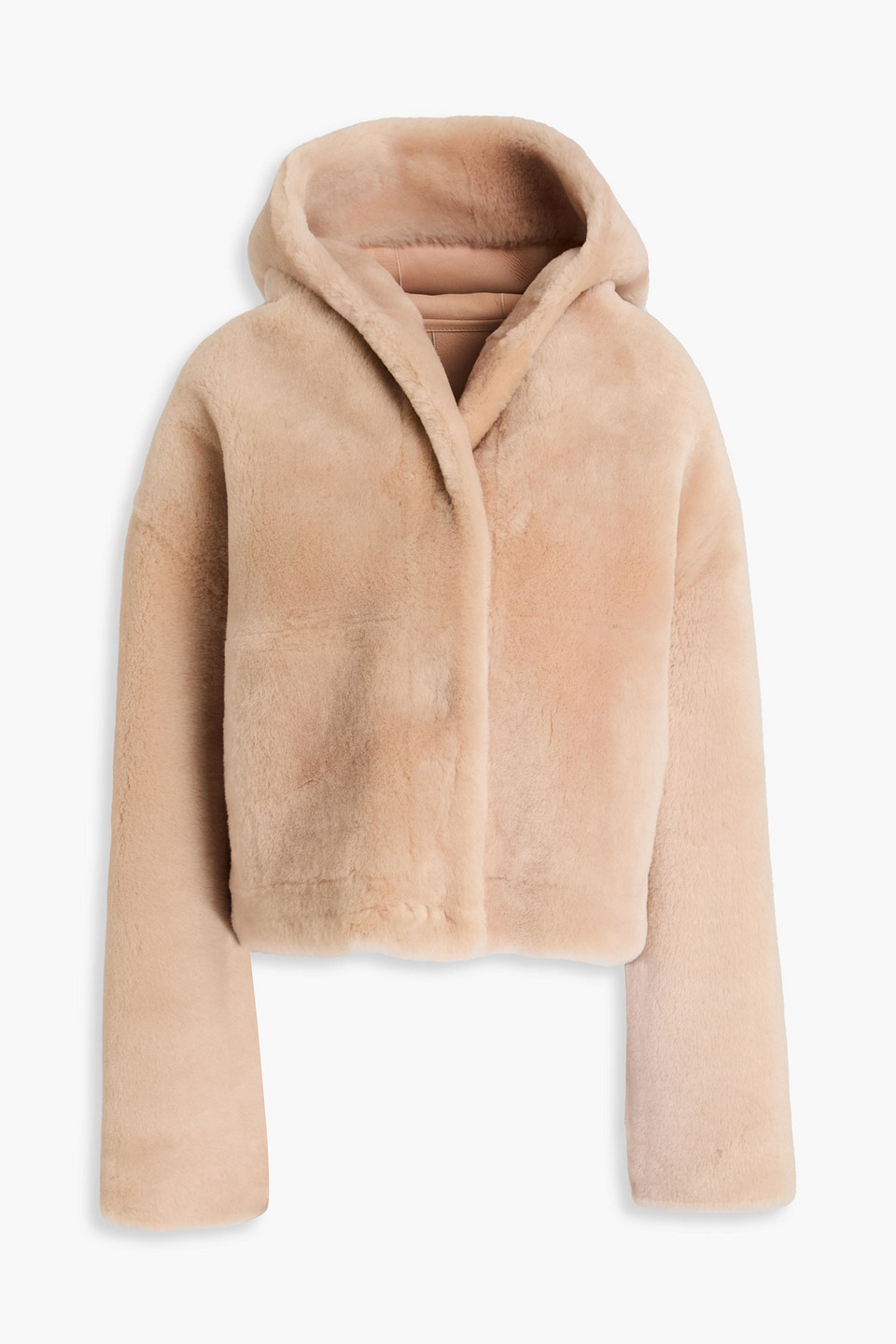 Yves Salomon Kapuzenjacke Aus Shearling In Neutral