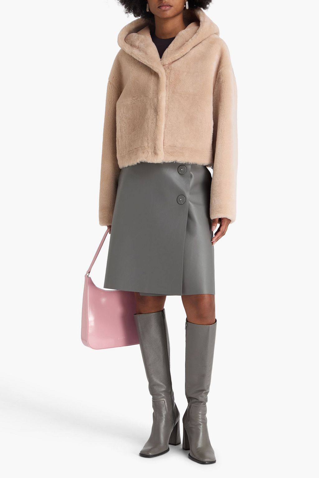 YVES SALOMON Shearling hooded jacket