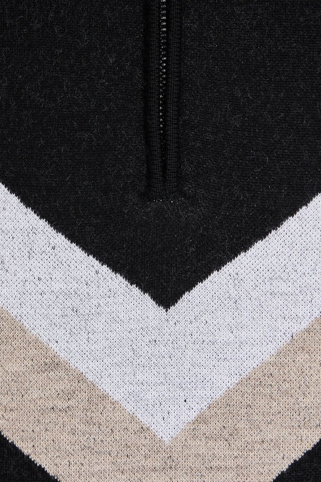 WE NORWEGIANS Hafjell striped merino wool half-zip sweater