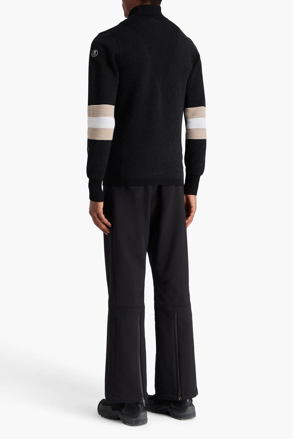 WE NORWEGIANS Hafjell striped merino wool half-zip sweater