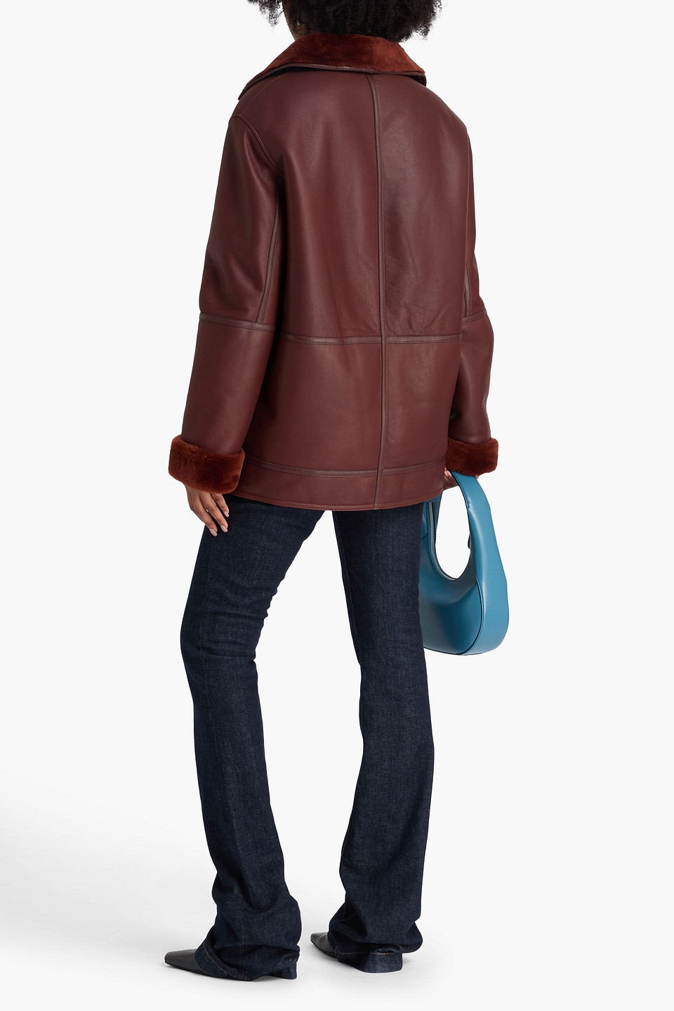 Yves Salomon Jacke Aus Shearling In Brown