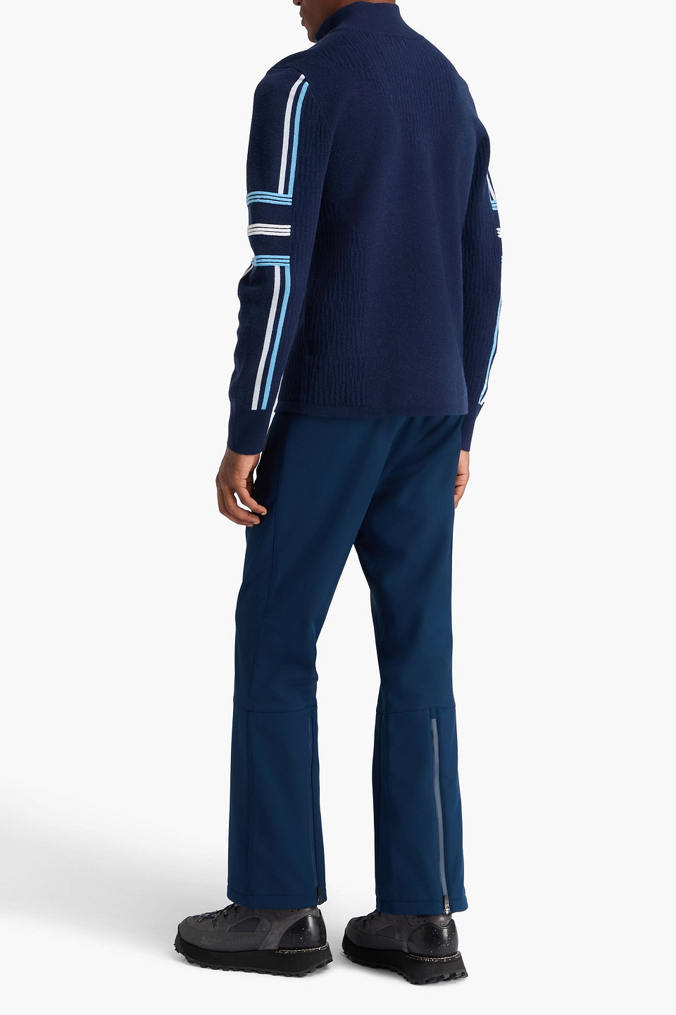 We Norwegians Stryn Jacquard-knit Merino Wool-blend Half-zip Sweater In Blue