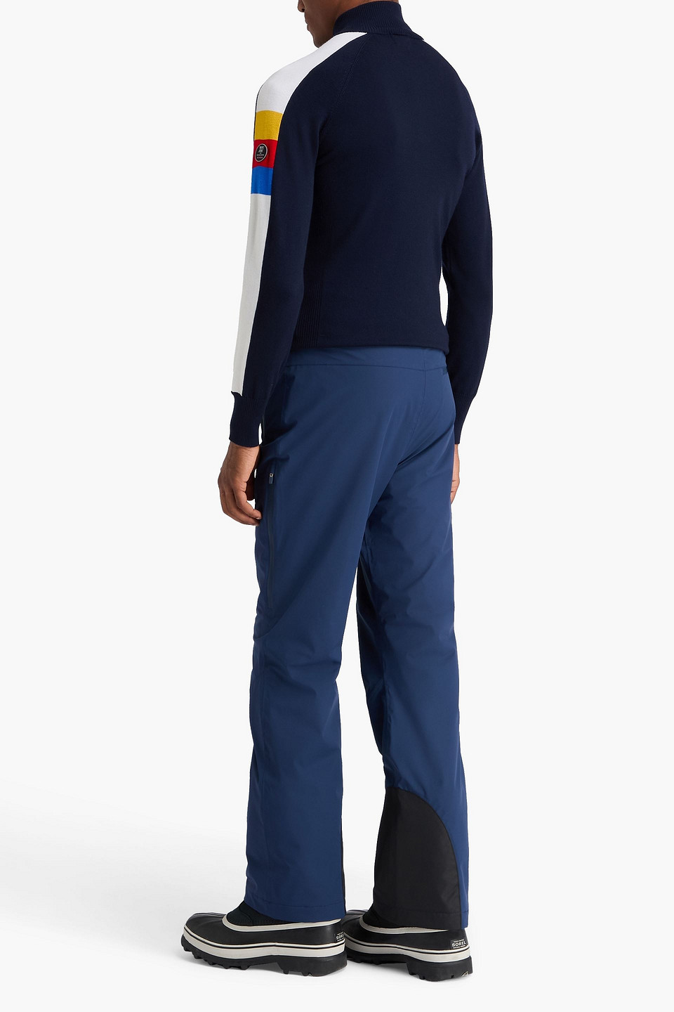 We Norwegians Varden Merino Wool-blend Half-zip Ski Sweater In Blue