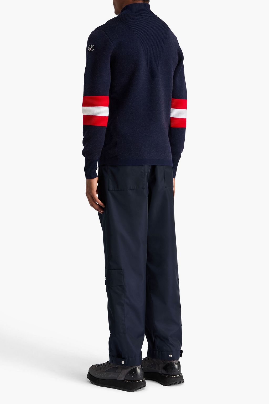 WE NORWEGIANS Hafjell striped merino wool half-zip sweater