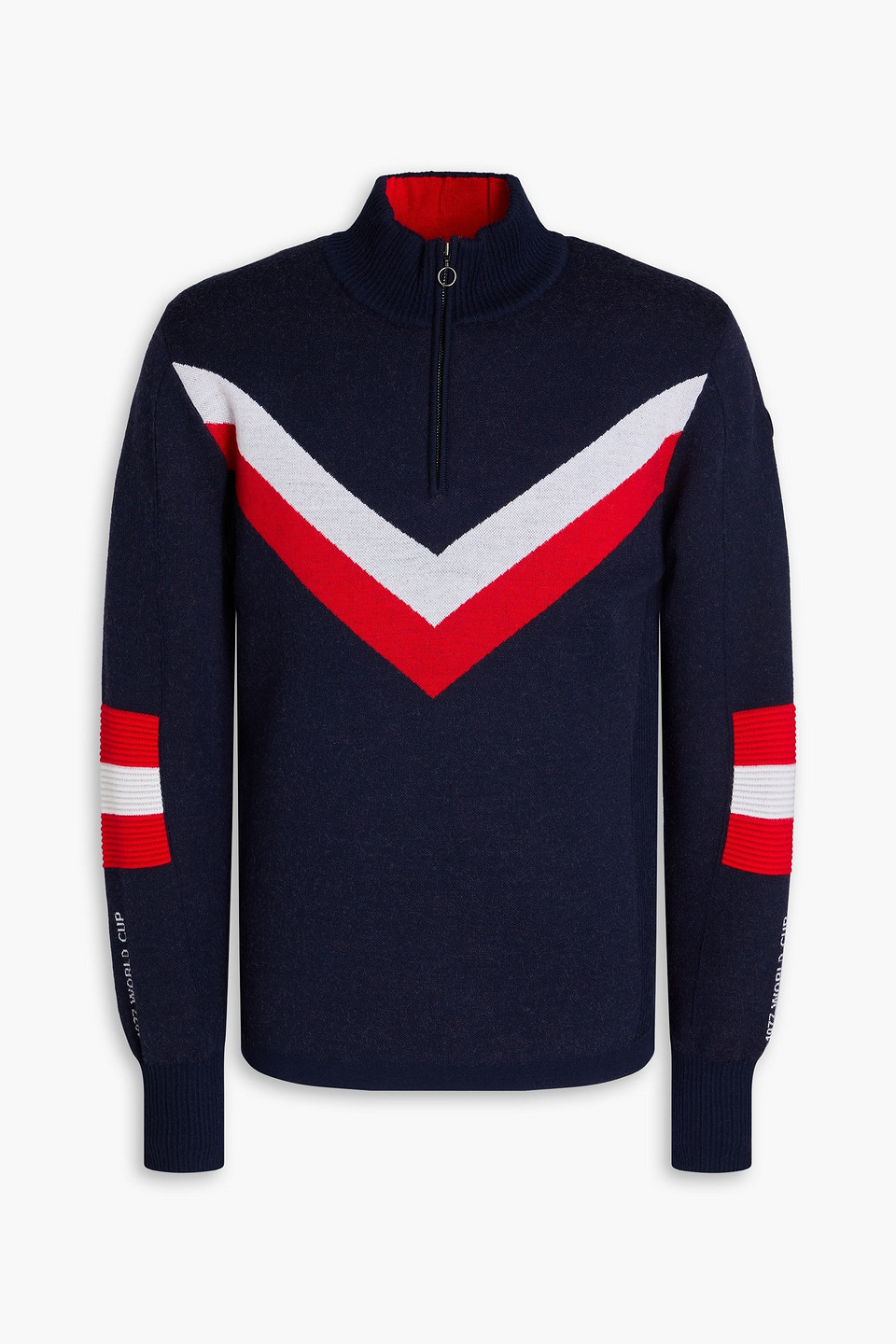 We Norwegians Hafjell Striped Merino Wool Half-zip Sweater In Multi