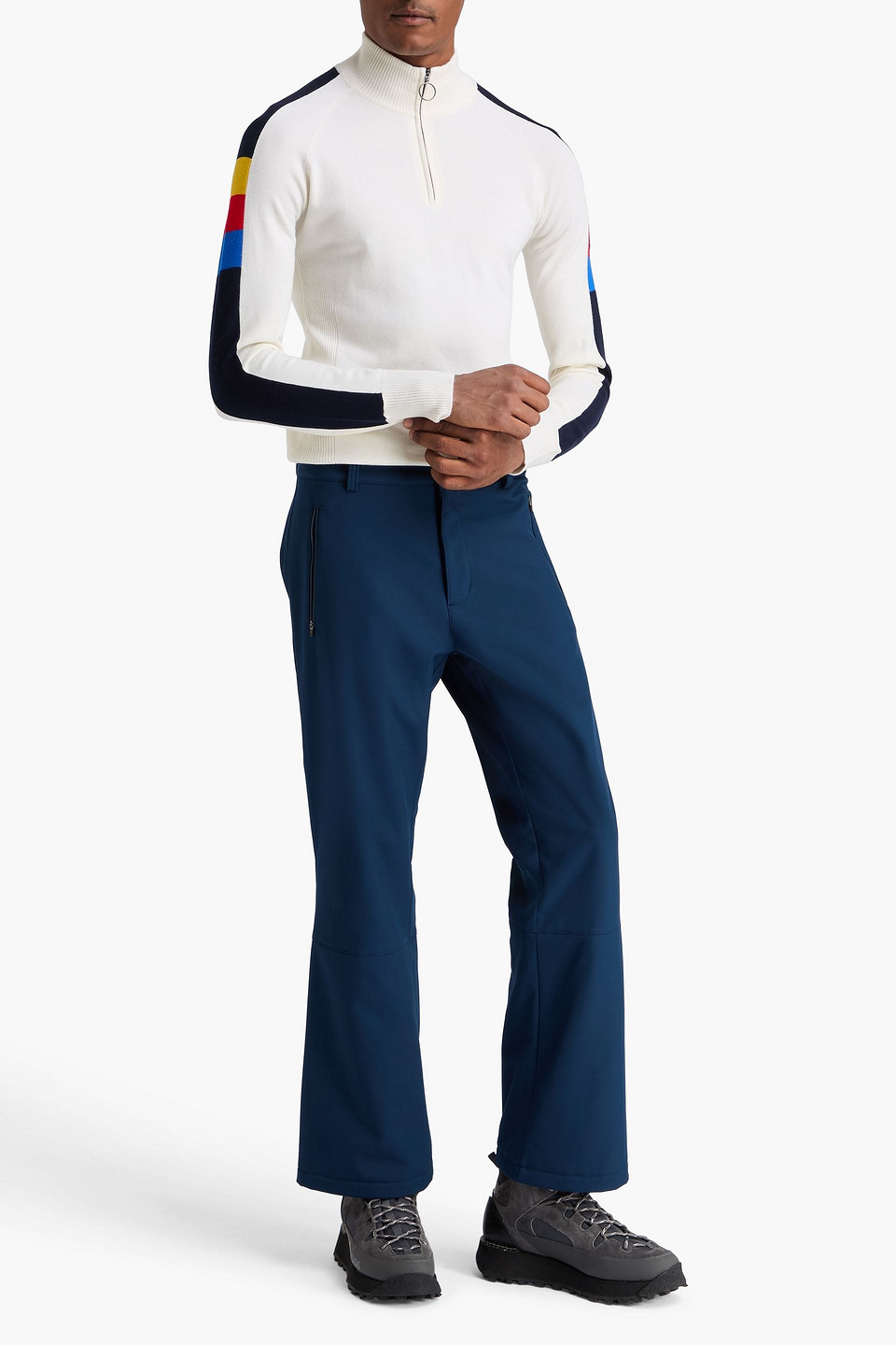 We Norwegians Varden Merino Wool-blend Half-zip Ski Sweater In Neutral