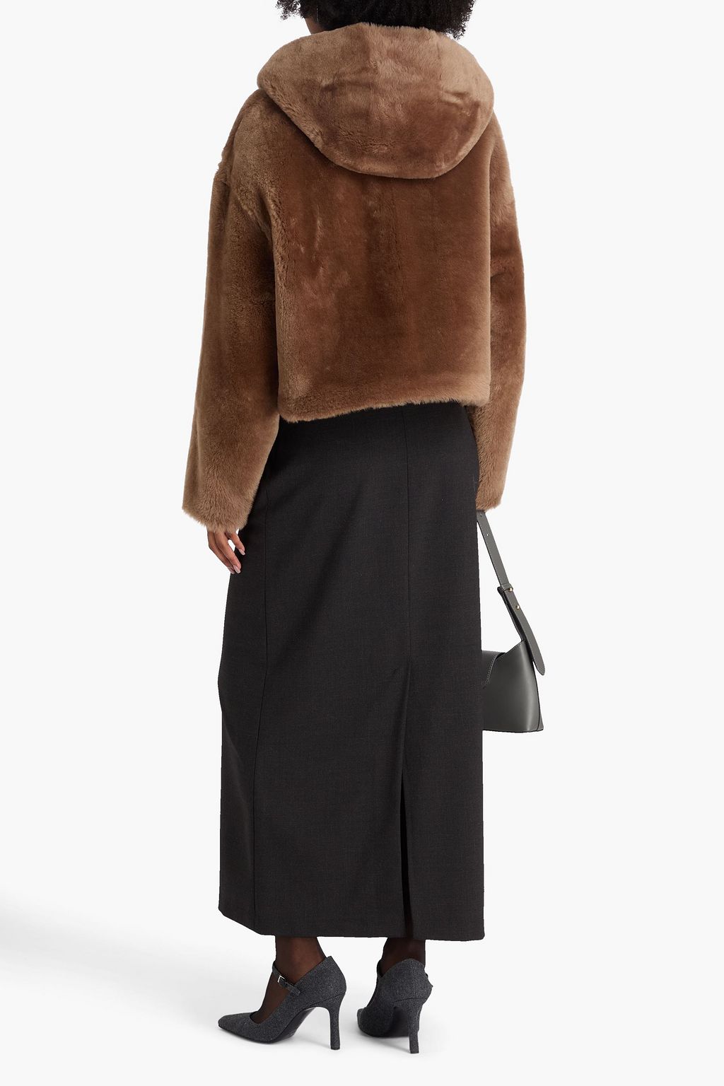 YVES SALOMON Shearling hooded jacket