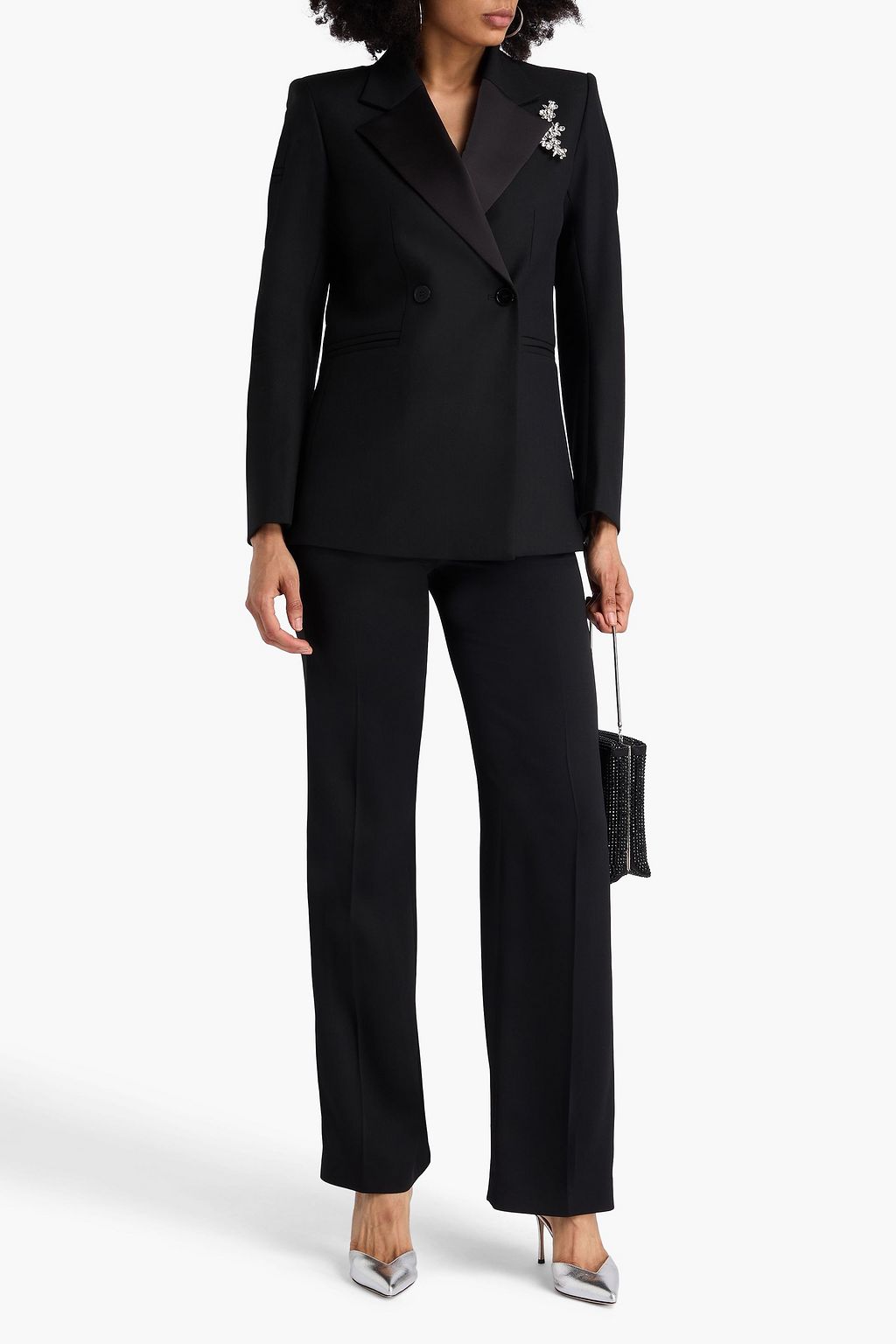 MAJE Double-breasted twill blazer