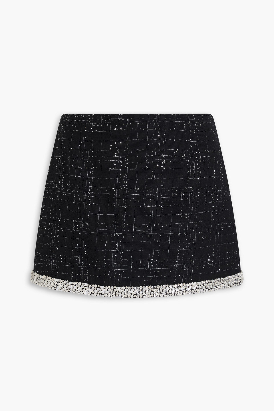 Maje Embellished Tweed Mini Skirt In Black