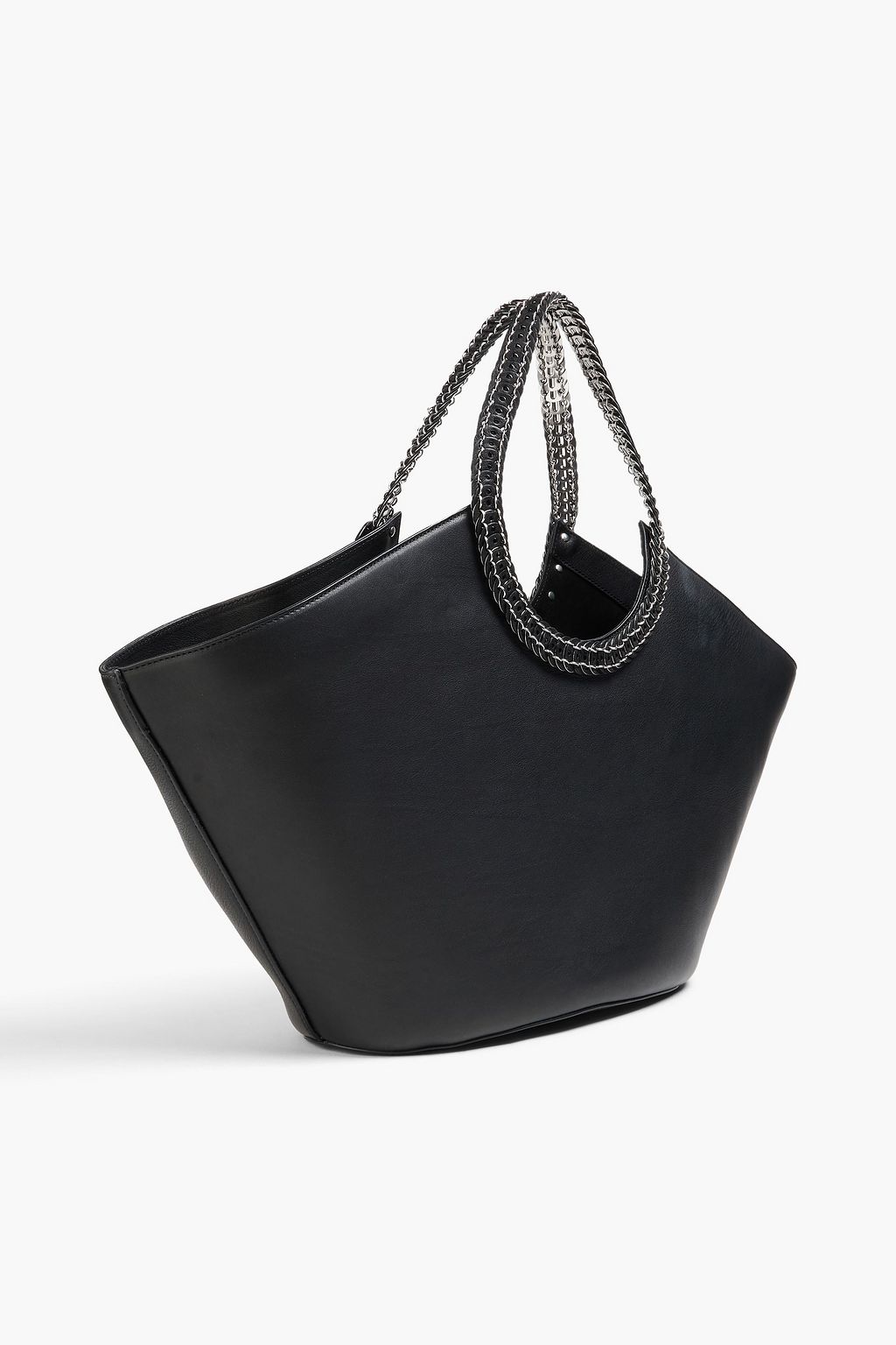 RABANNE Cabas Disc-Link chain-embellished leather tote