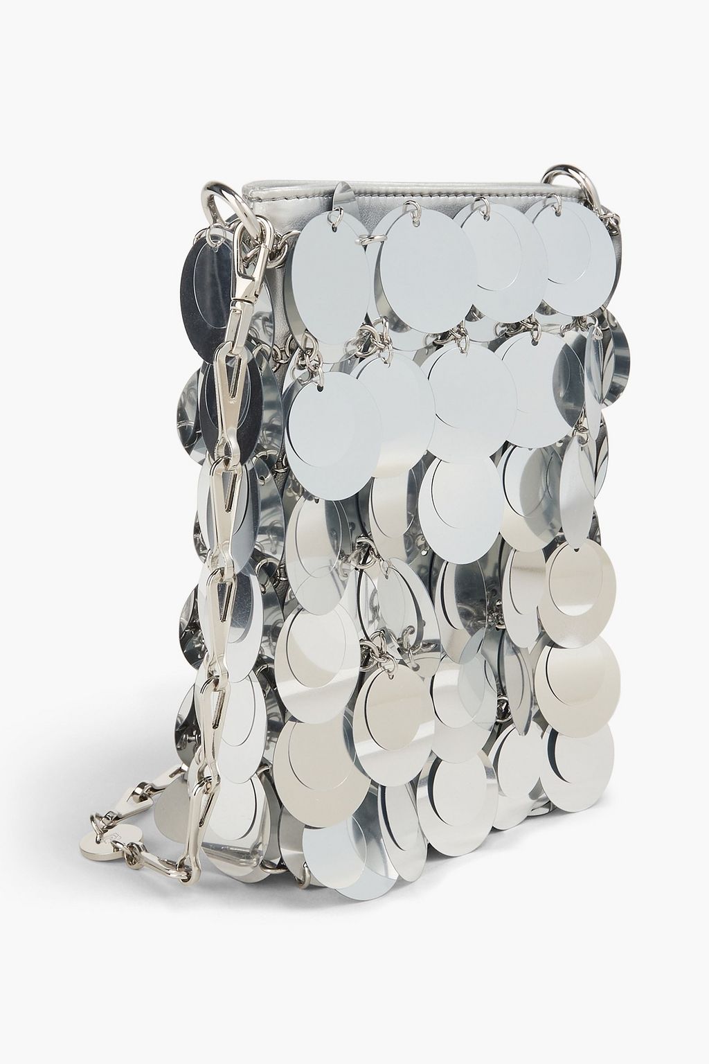 RABANNE Schultertasche aus Metall-Mesh mit Pailletten