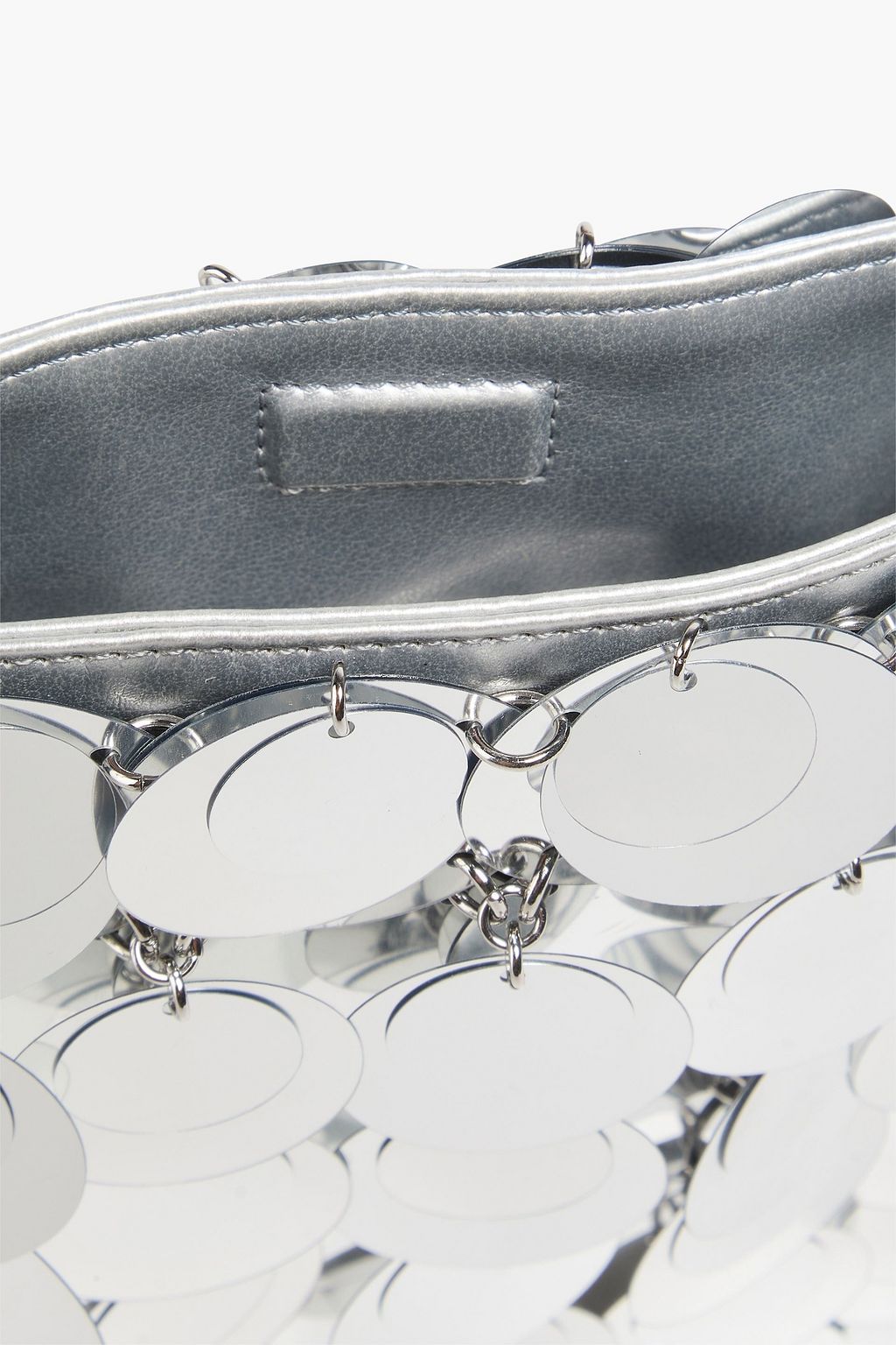 RABANNE Schultertasche aus Metall-Mesh mit Pailletten