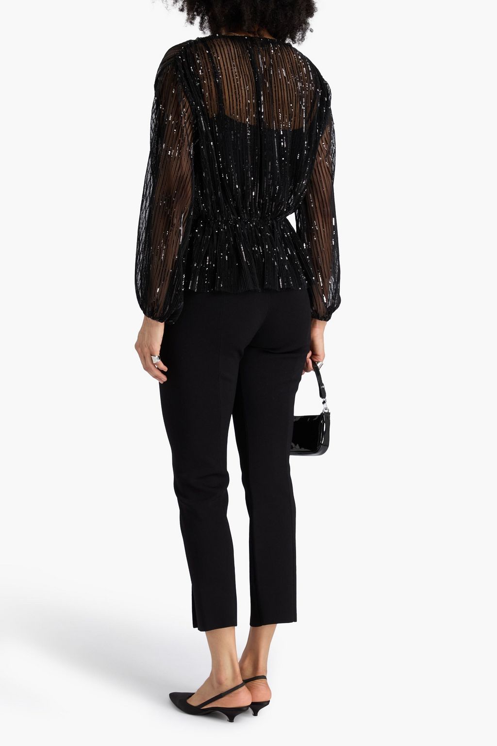 MAJE Sequin-embellished tulle top