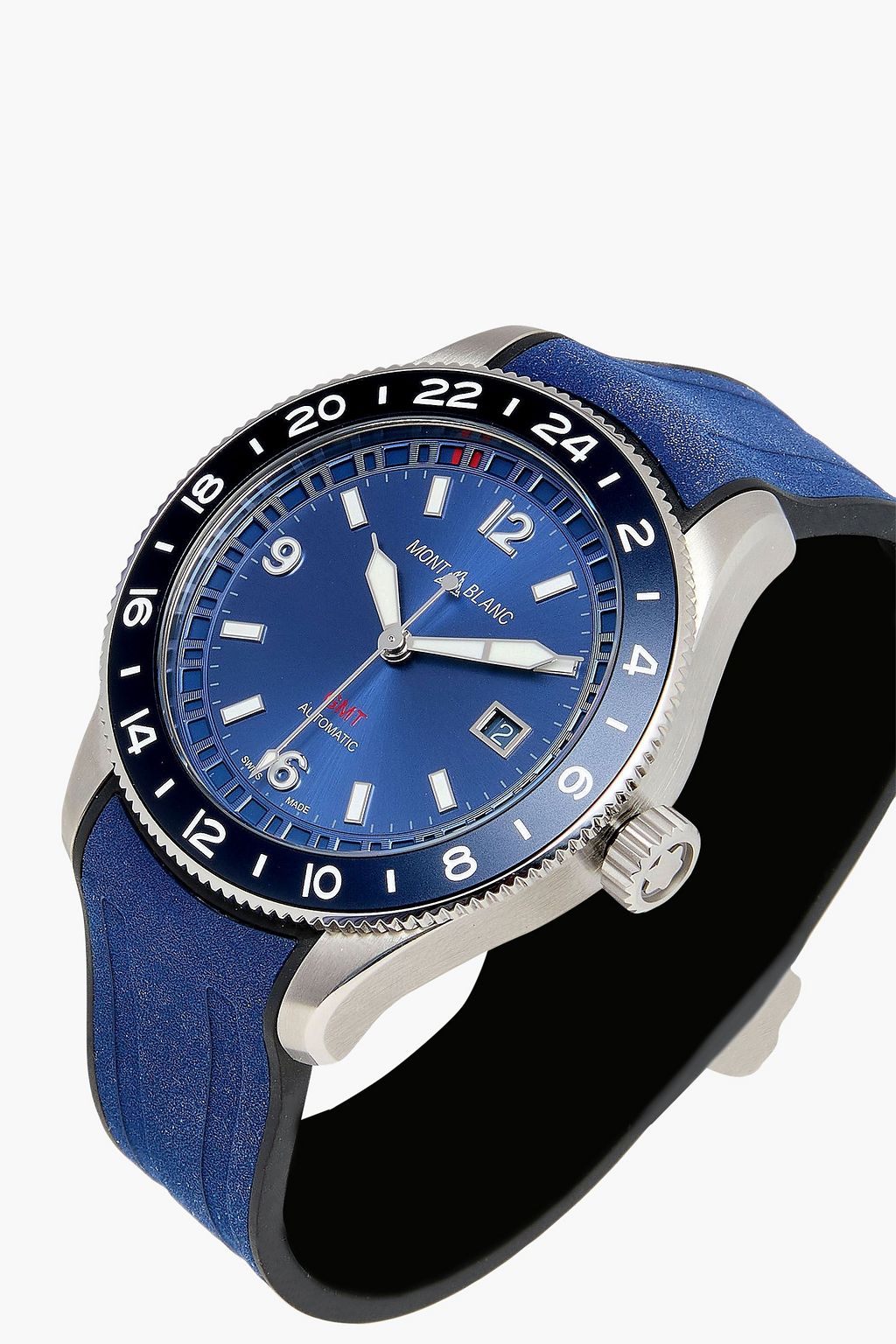 MONTBLANC Montblanc 1858 GMT automatic 42 mm stainless steel and rubber watch ref. no. MB129617