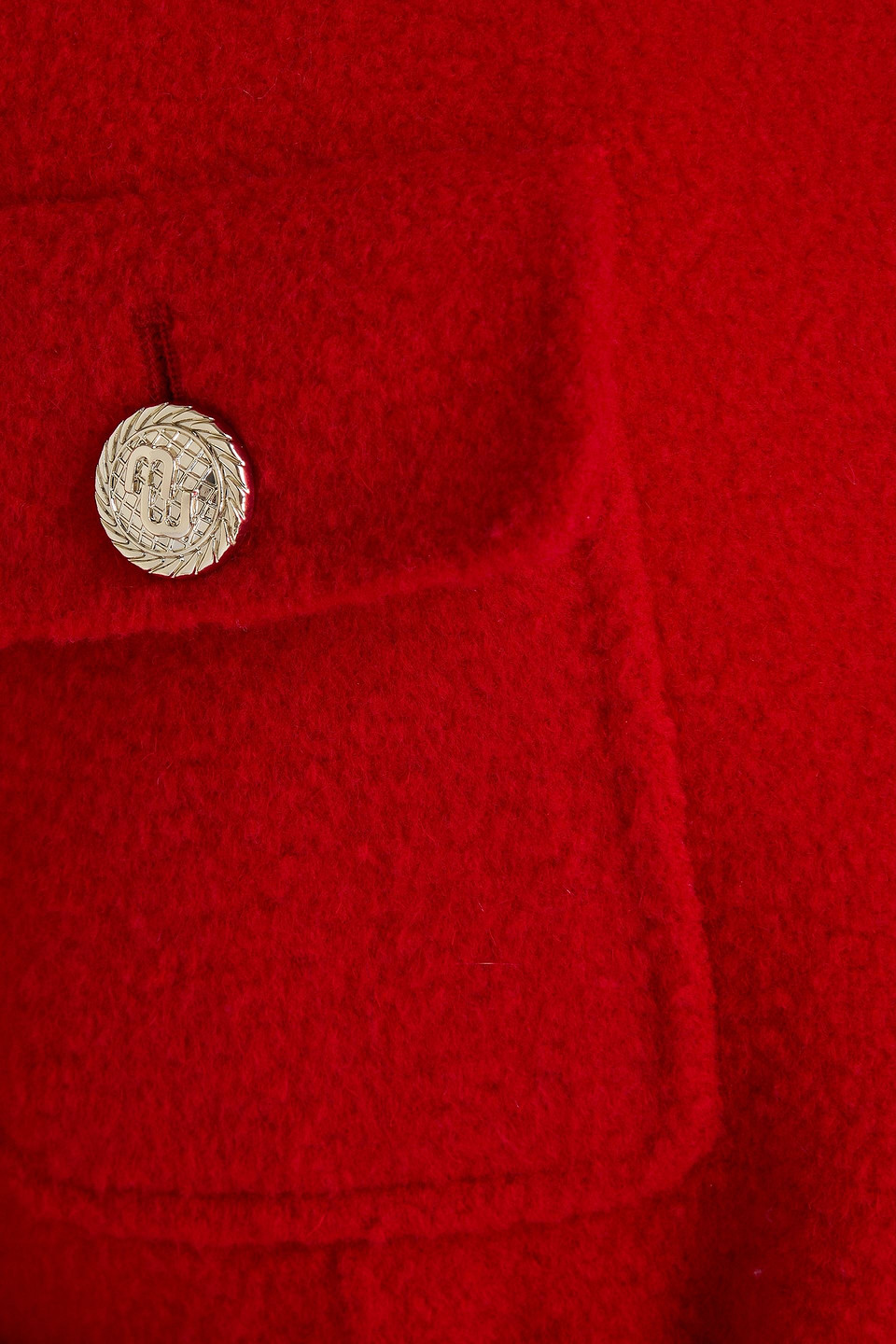 Maje Belted Wool-blend Felt Jacket In Red