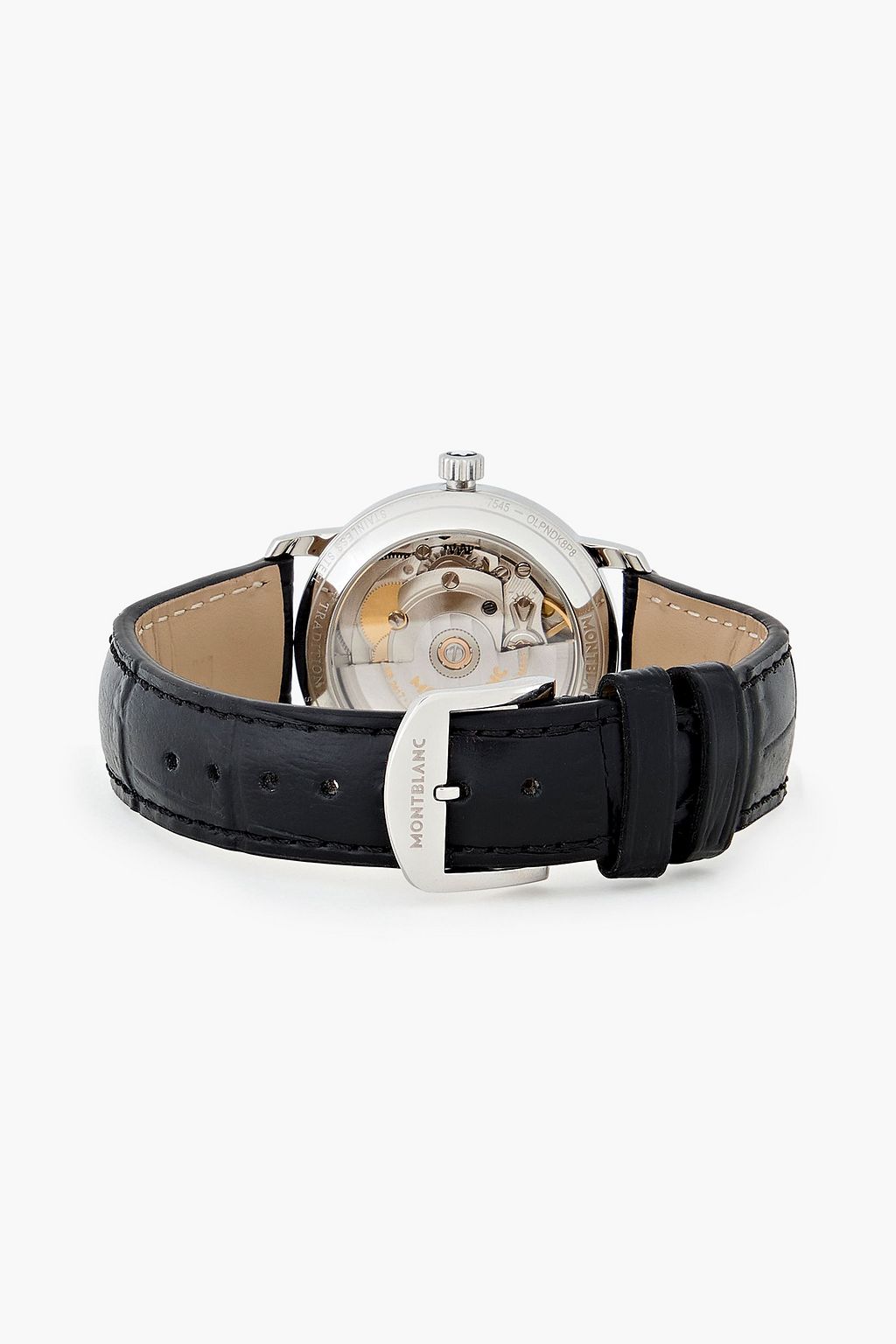 MONTBLANC Montblanc Tradition automatic 32 mm stainless steel and alligator-effect leather watch, Ref. No. MB128689