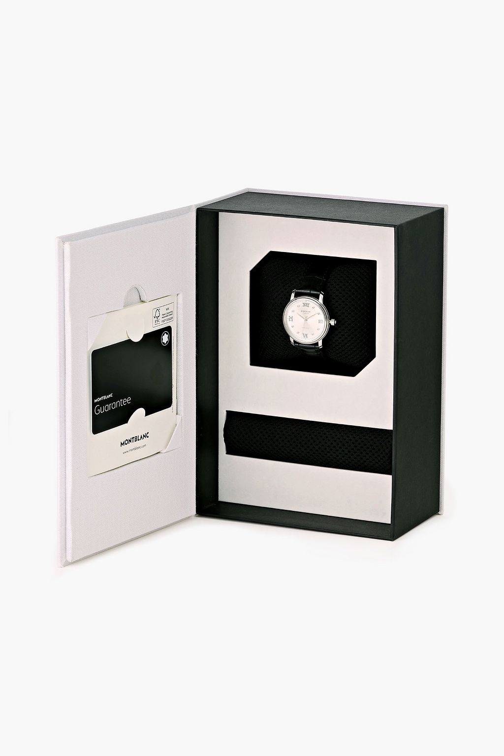 MONTBLANC Montblanc Tradition automatic 32 mm stainless steel and alligator-effect leather watch, Ref. No. MB128689