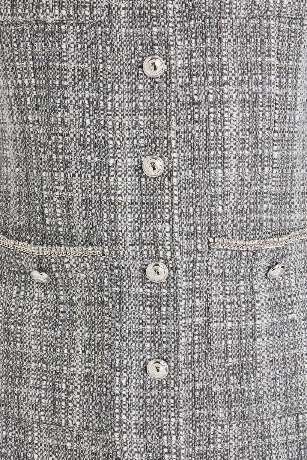 MAJE Embellished tweed dress