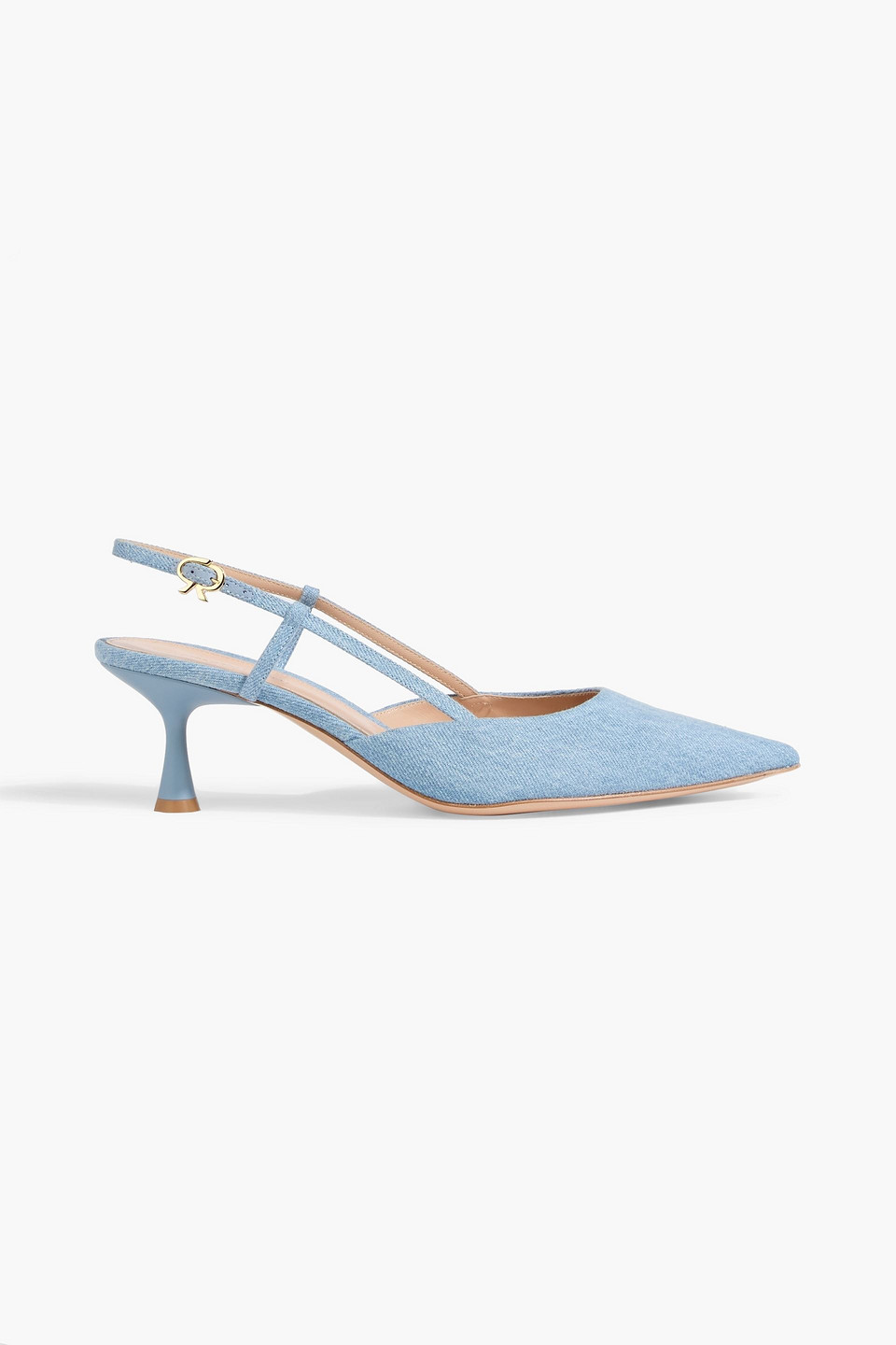 Gianvito Rossi Ascent 55 Denim Slingback Pumps